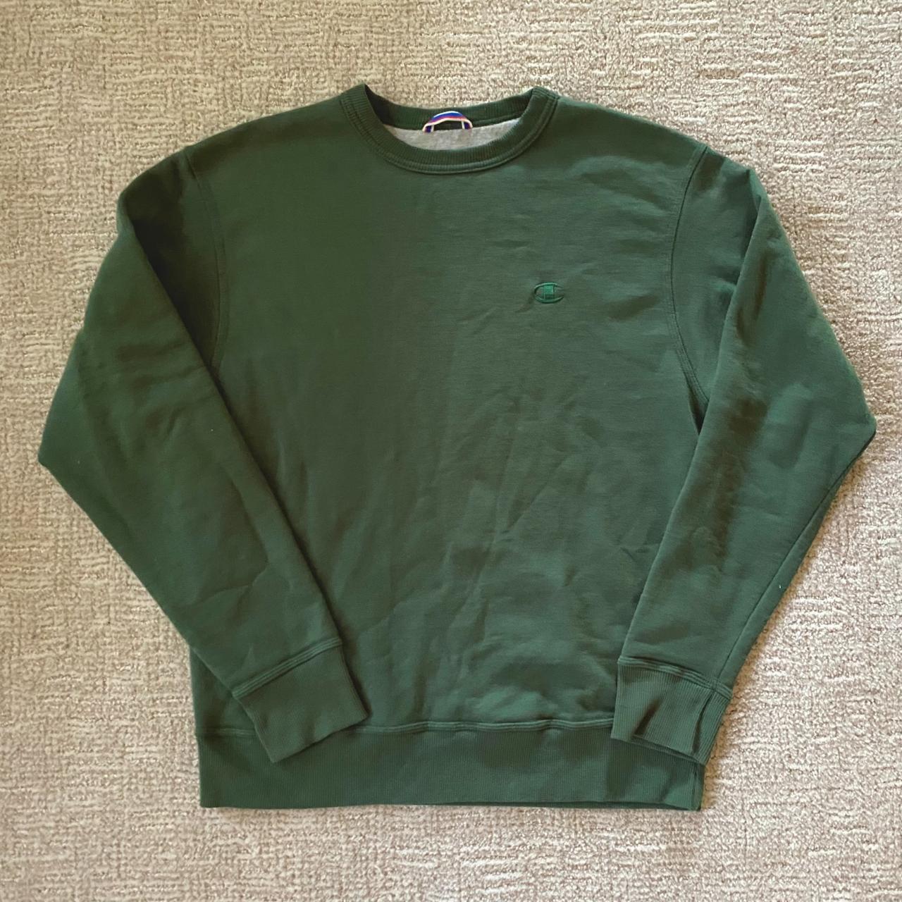 forest green champion crewneck sweatshirt size Depop