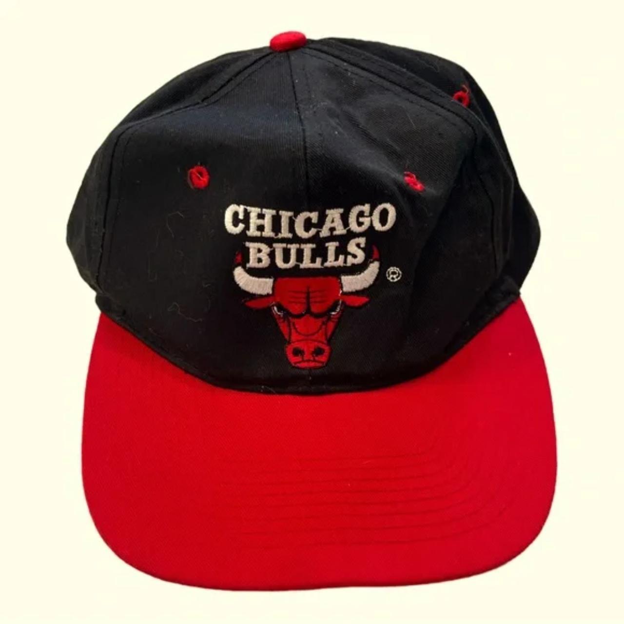 NBA Men's Black and Red Hat | Depop