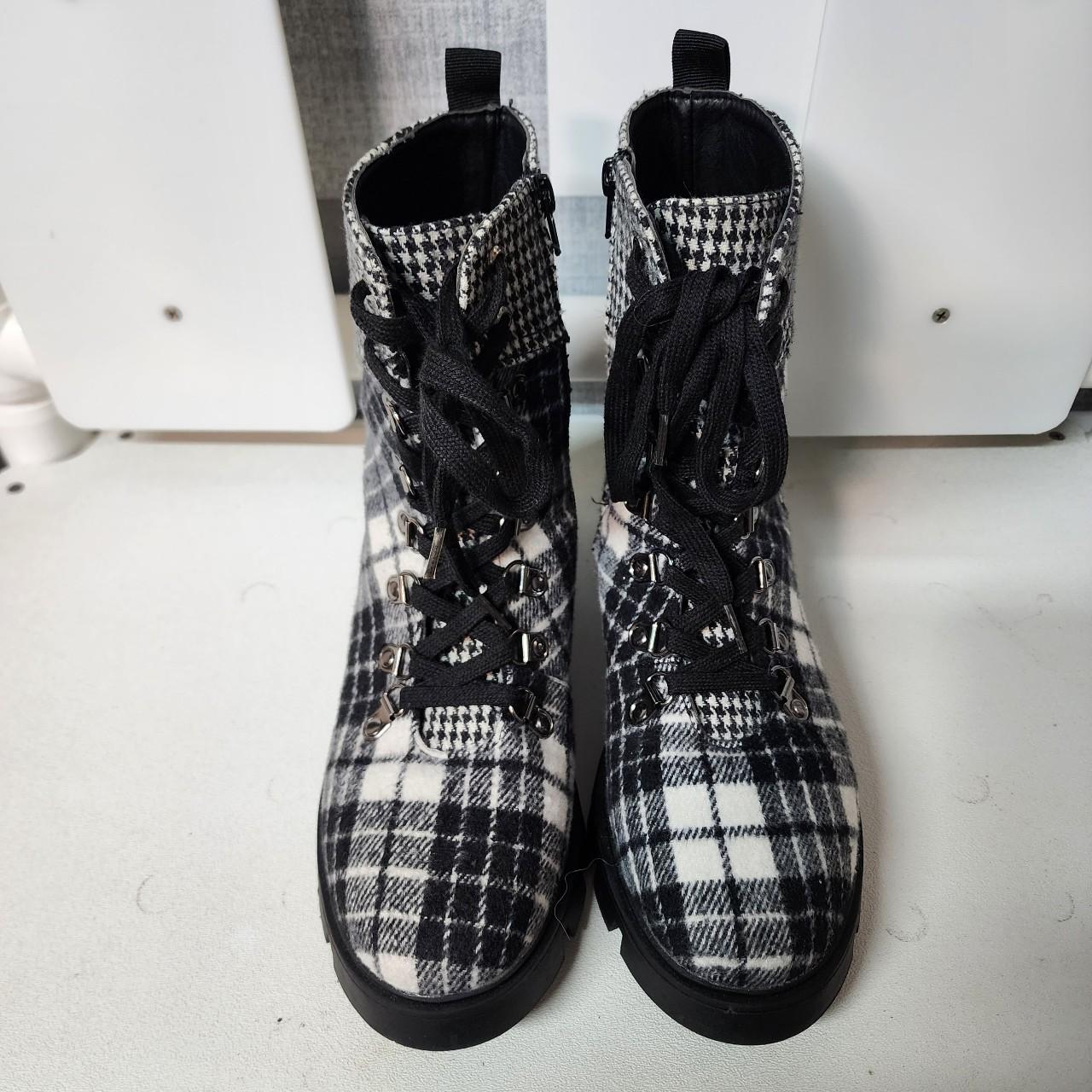 Checkered store combat boots