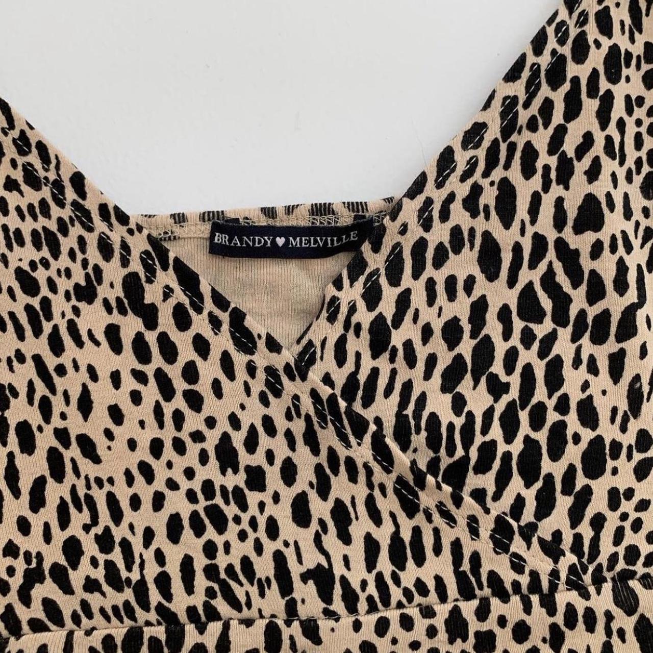 Brandy Melville leopard print wrap tank Lightly... - Depop