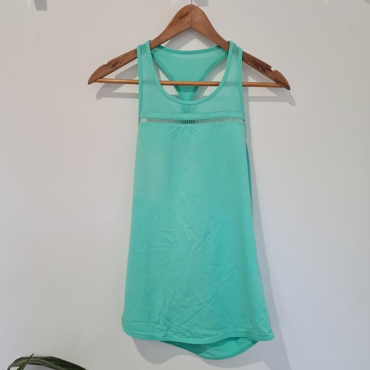 Lorna Jane tank singlet in mint green. Open/racer... - Depop