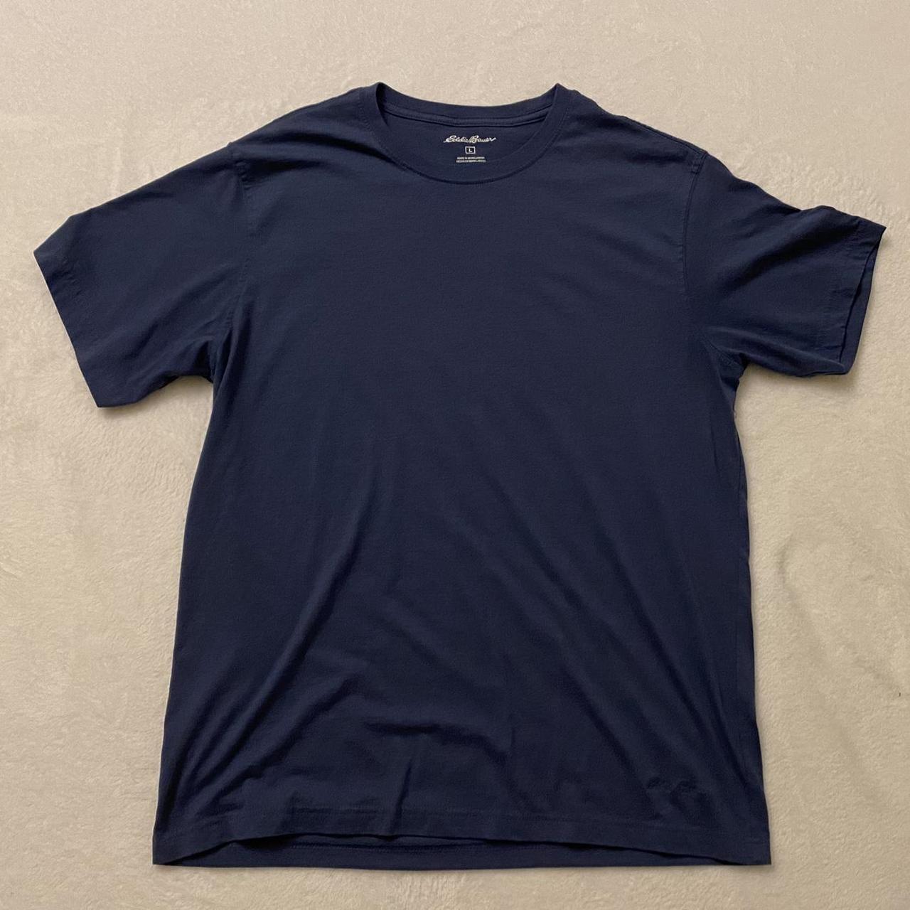 eddie bauer blank navy blue tee shirt - Depop