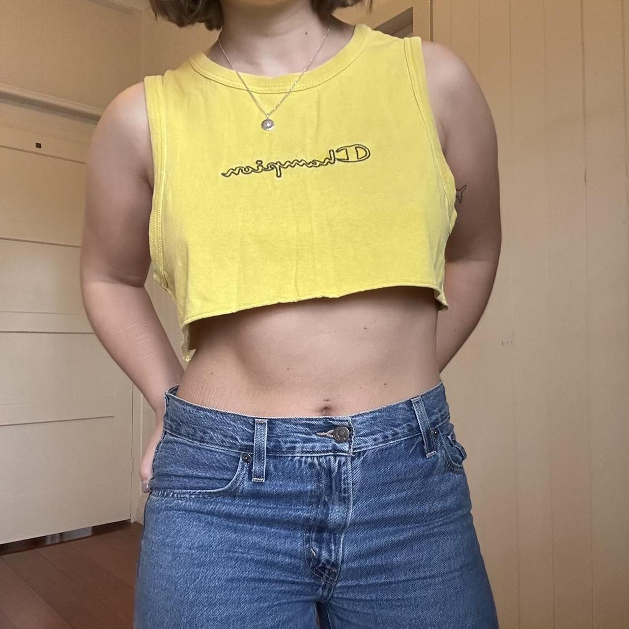 Champion yellow crop top outlet