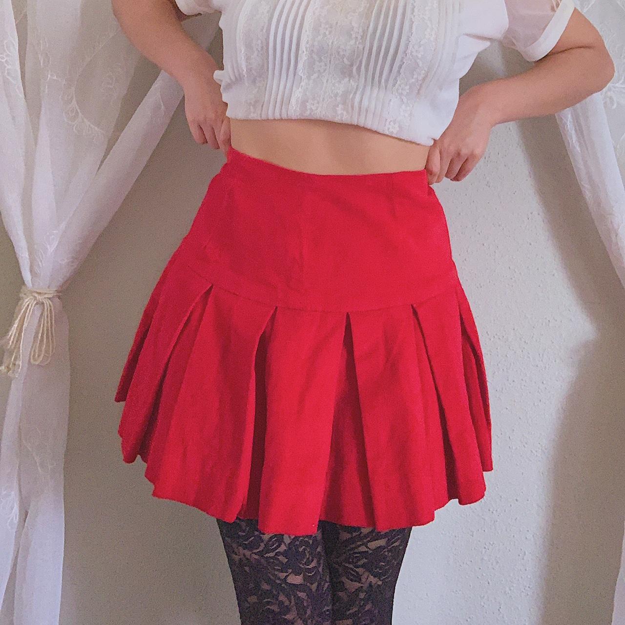 Guess red pleated outlet skirt