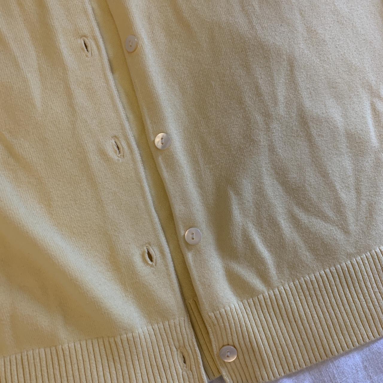 Lands' End Women's Yellow Cardigan Depop