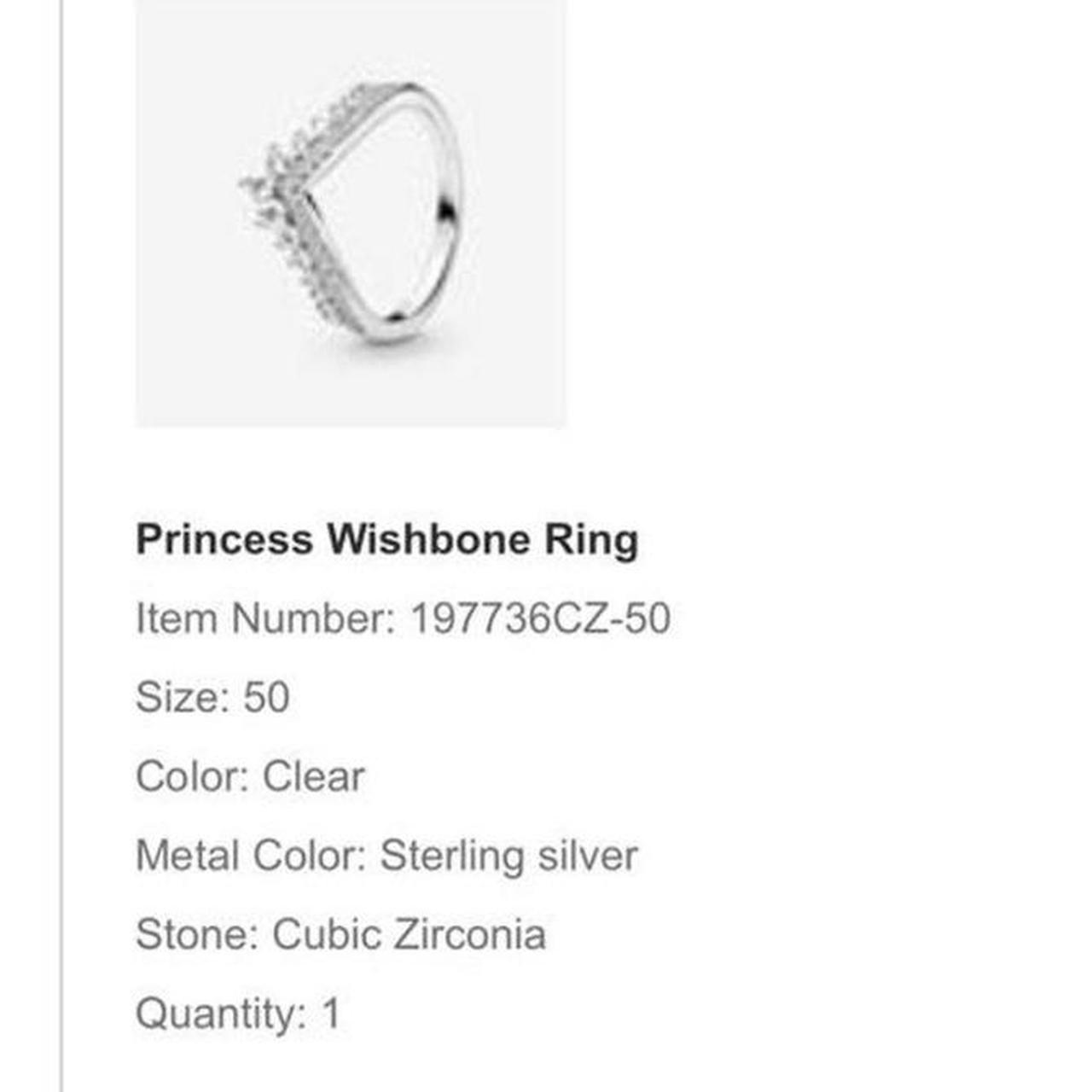 Pandora princess wishbone ring size 50 in silver rrp... Depop
