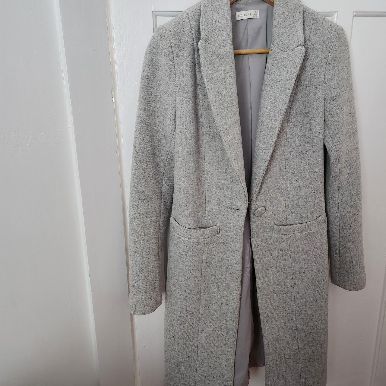 Kookai grey marle coat with single button. Recently... Depop