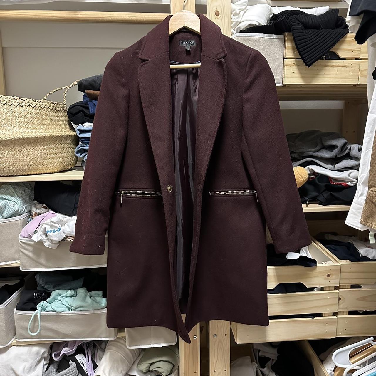 Topshop hot sale burgundy coat