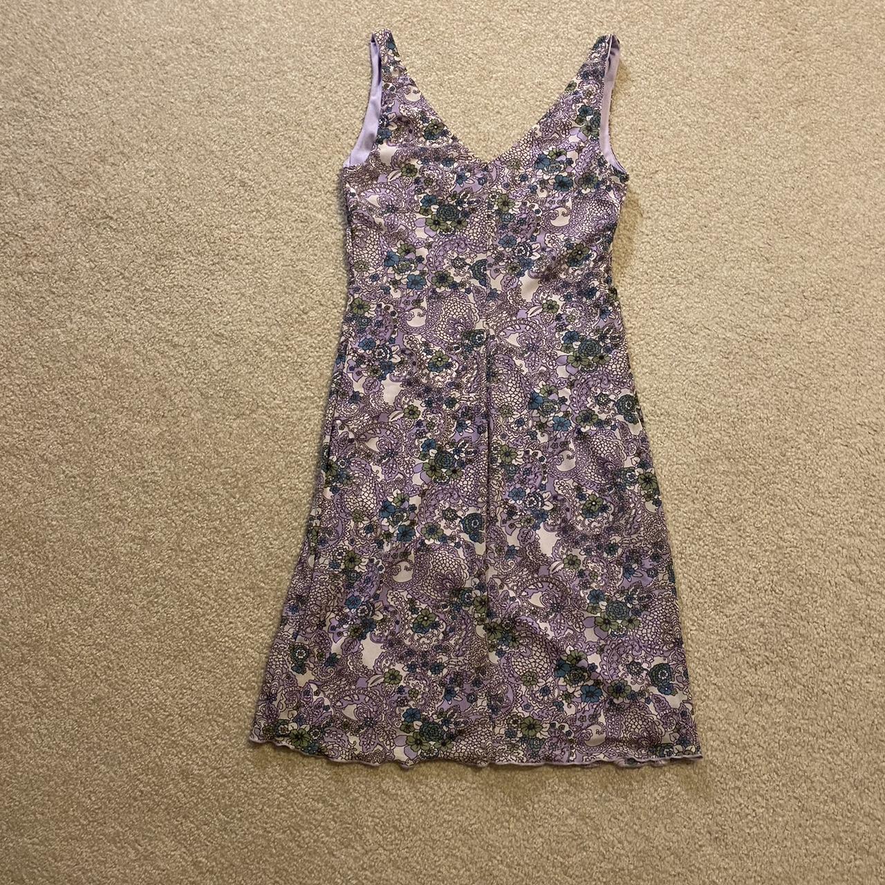 Xhilaration Women's Purple and Green Dress | Depop