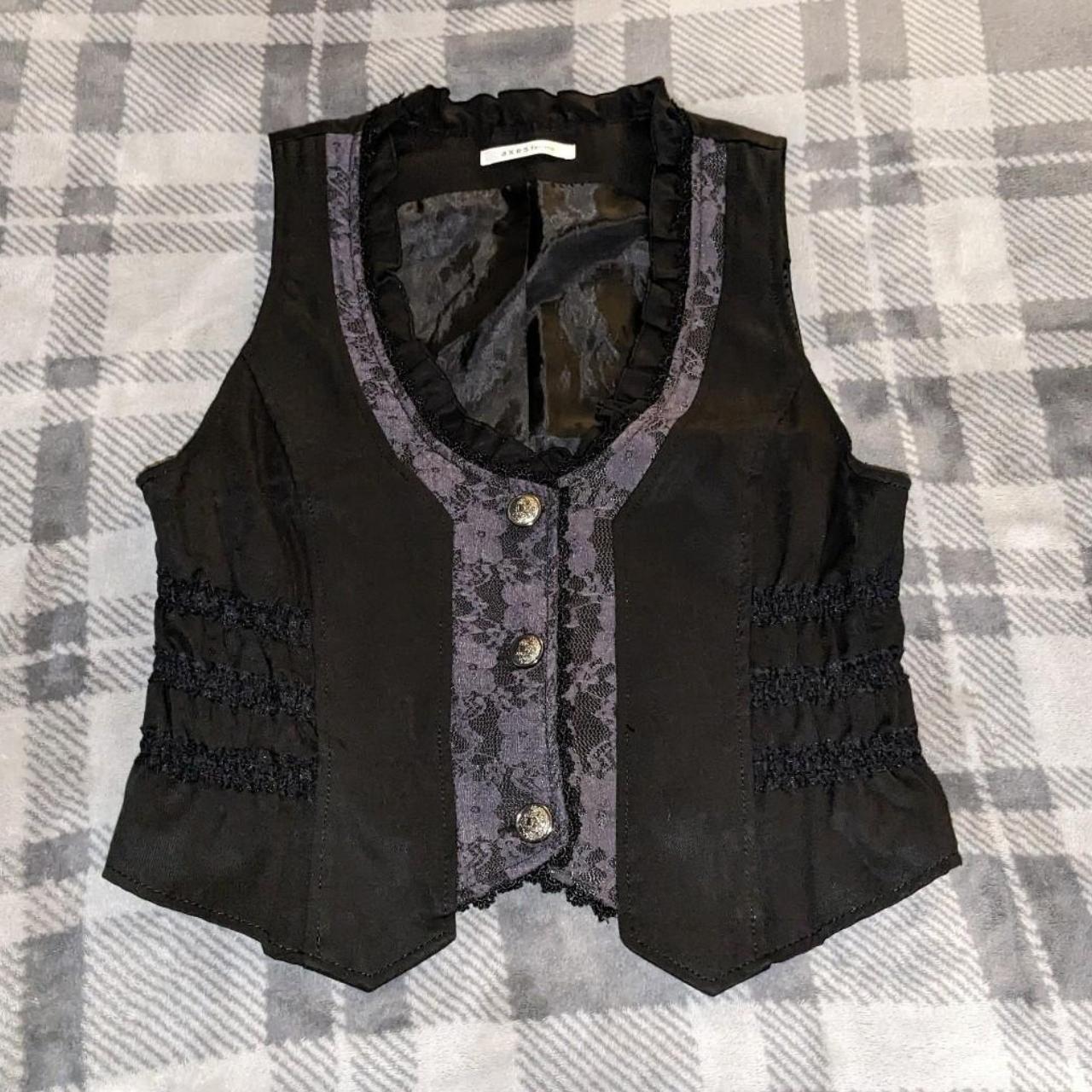 elegant gothic axes femme vest. lace trim, ruffles... Depop