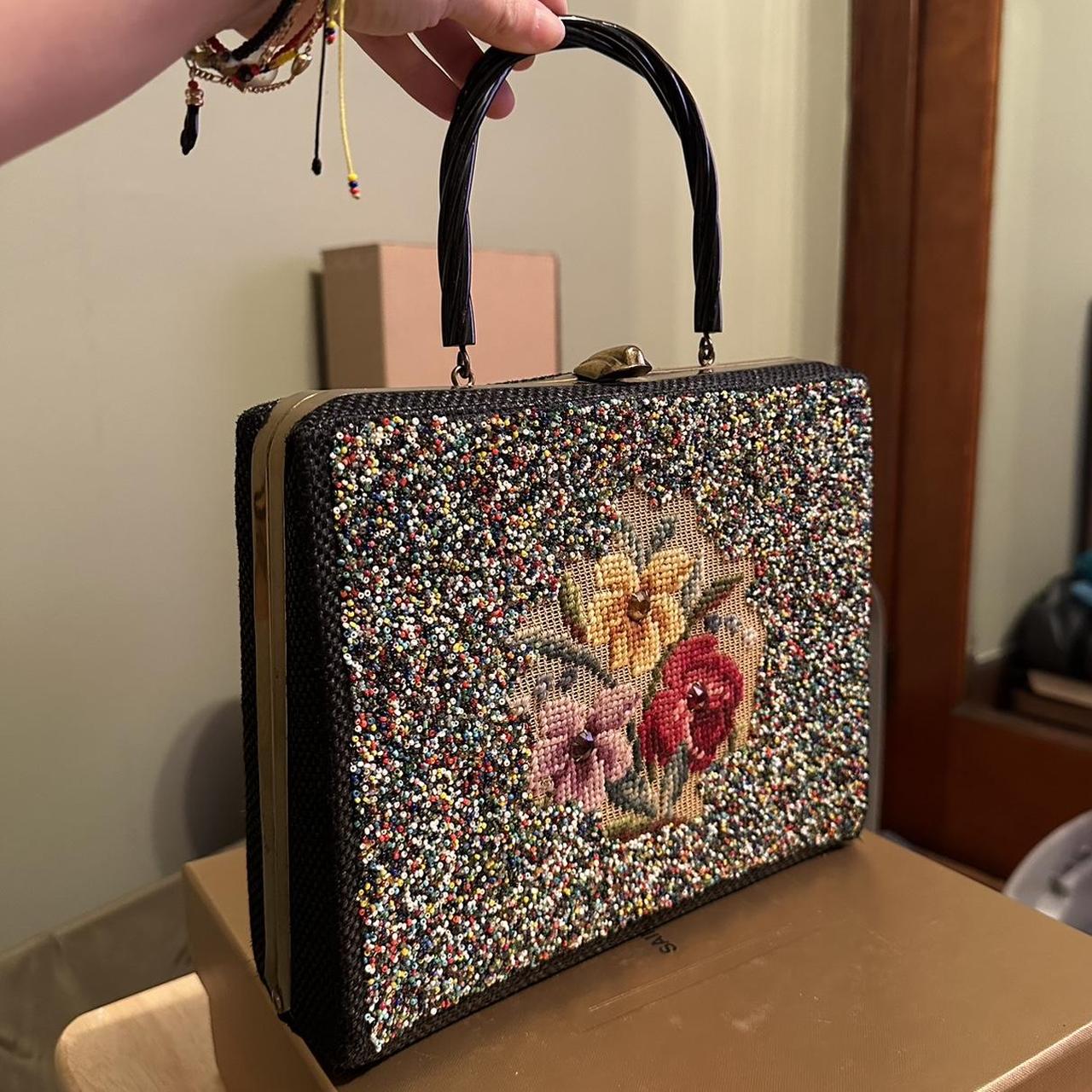 Outstanding vintage Lisette cork box bag purse handbag - Ruby Lane