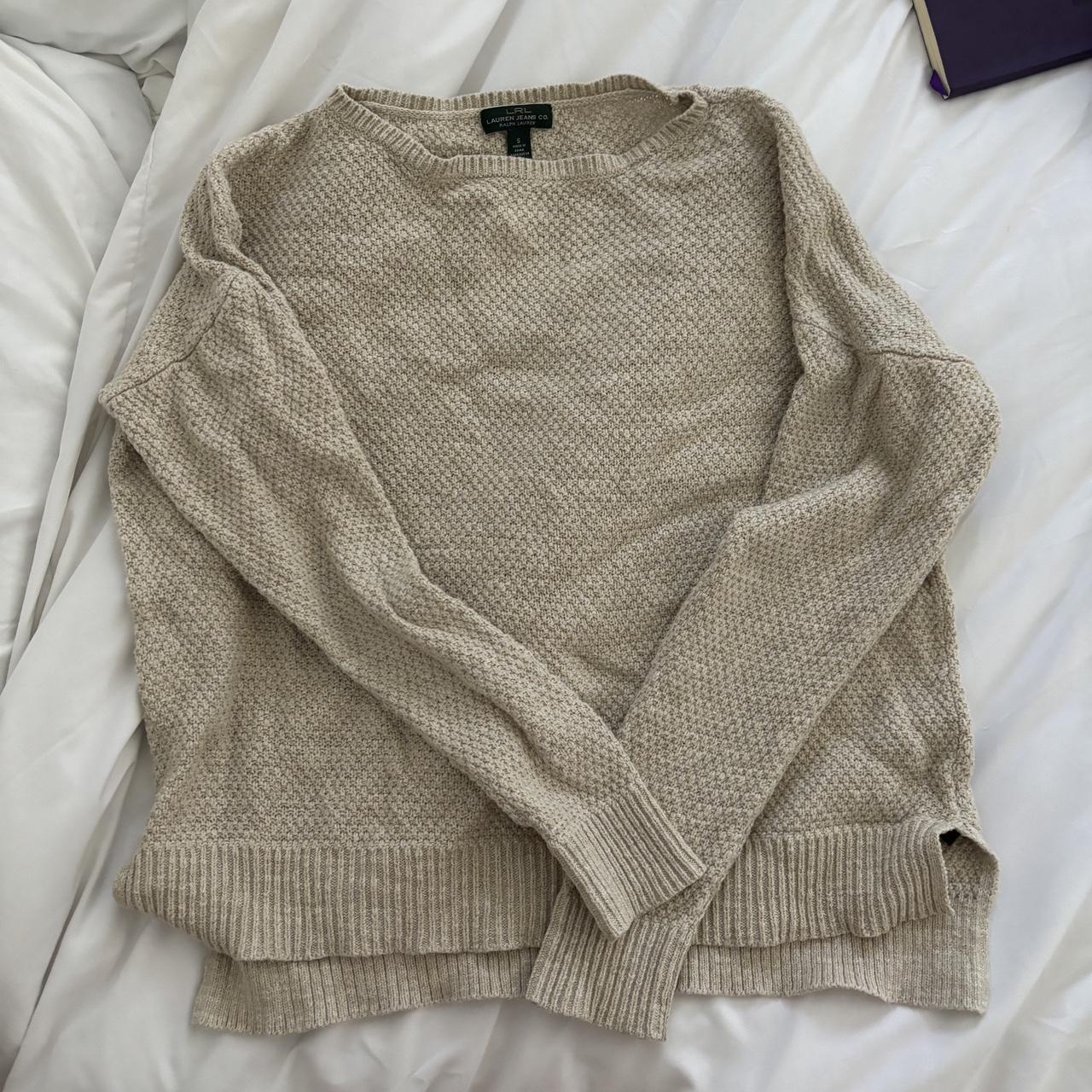 Ralph Lauren Knit Sweater Oatmeal color knit... - Depop