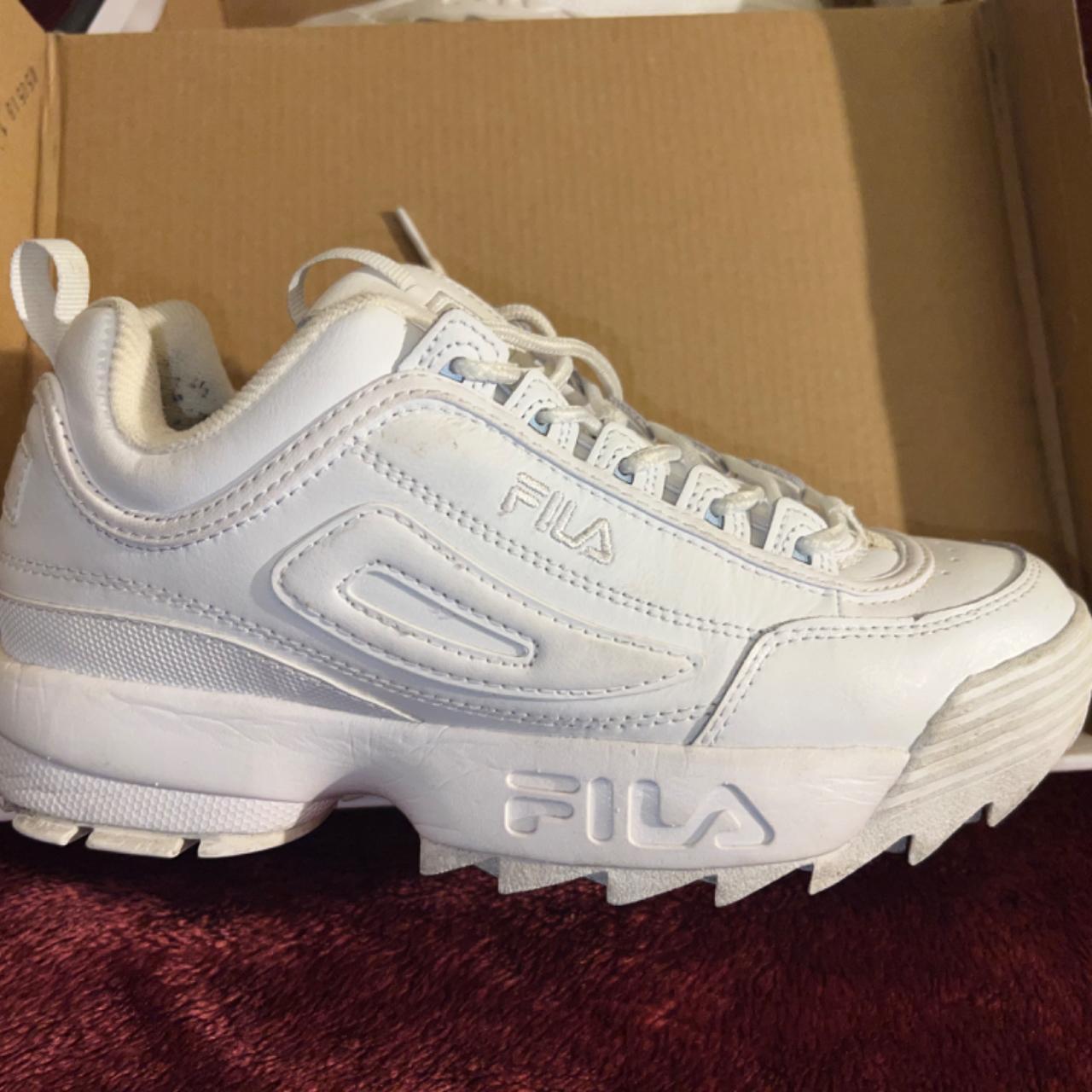 cream fila sneakers
