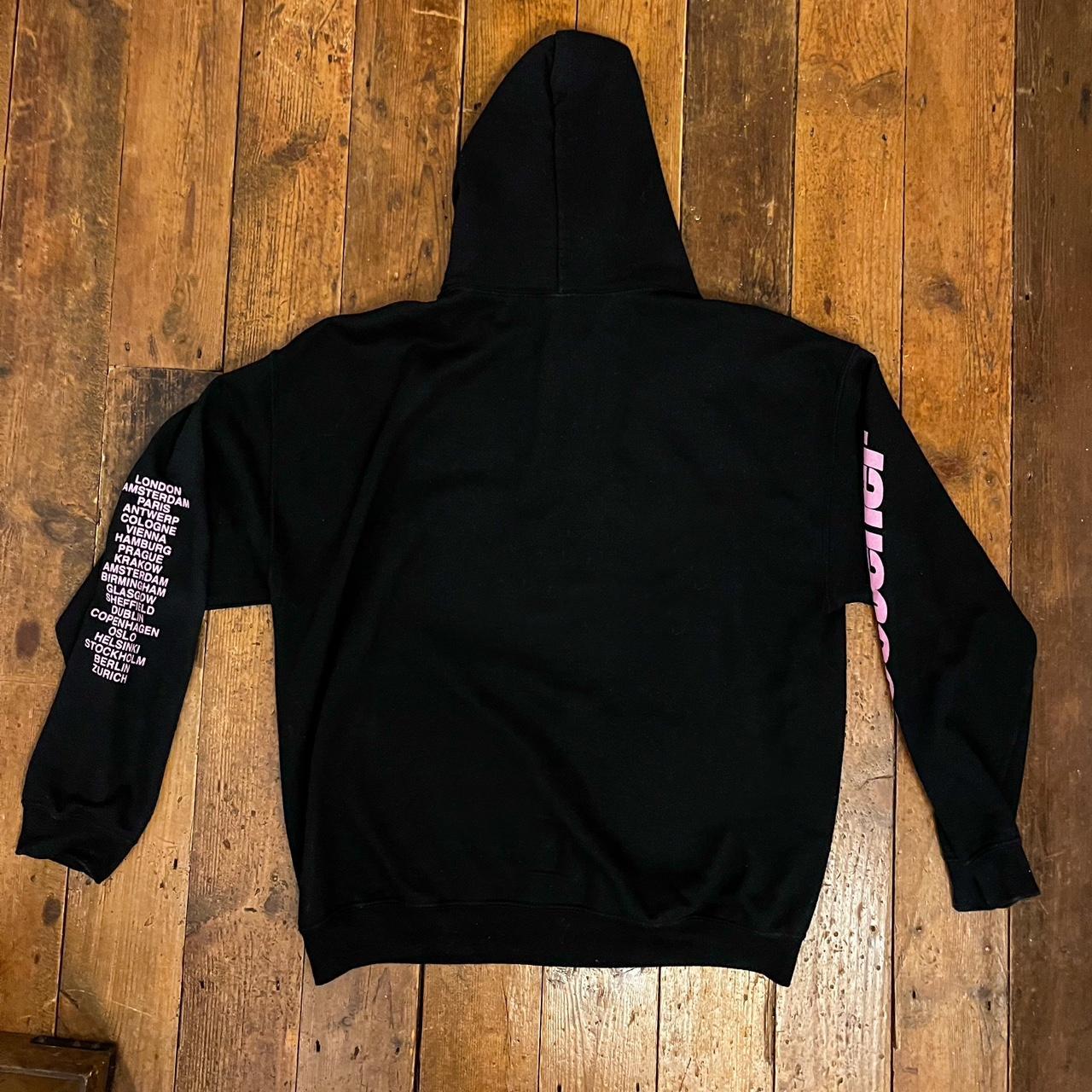 Black Ariana Grande hoodie with pink decals Merch... - Depop