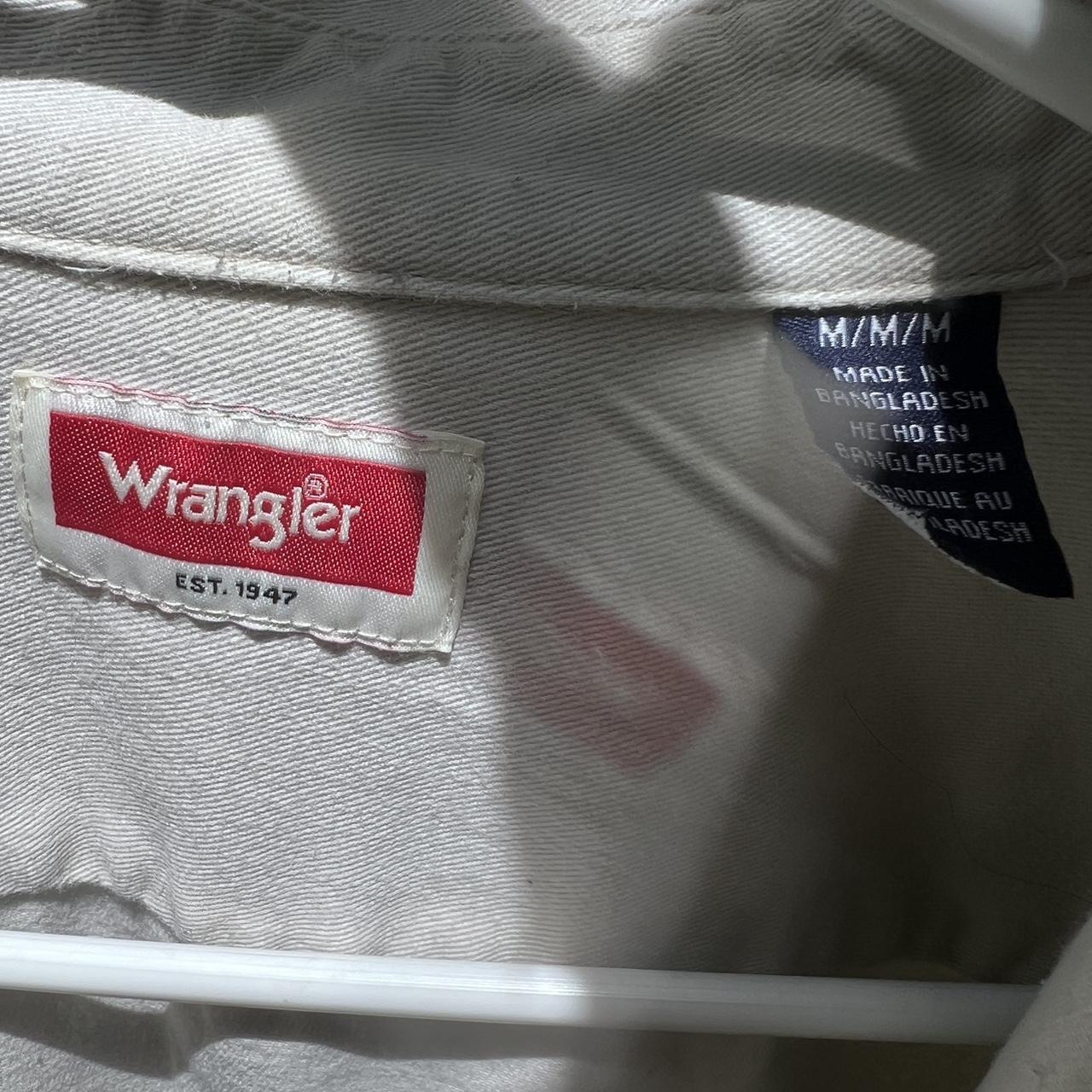 Cream colored Wrangler work button up. M - Depop