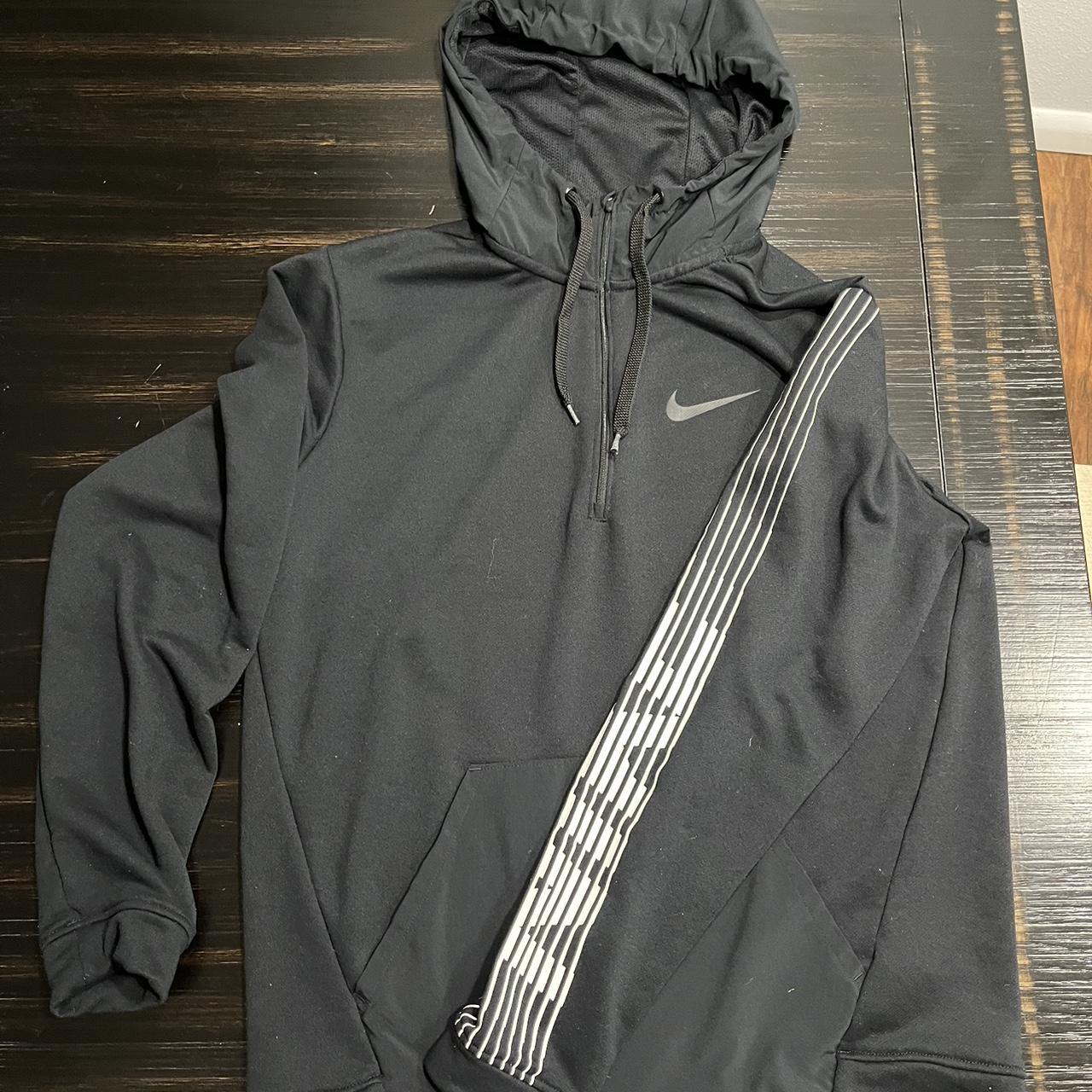 mens black nike tape hoodie