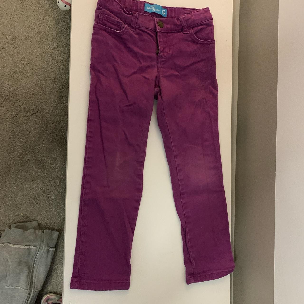 Old Navt Ahustable Waist Purple Toddler Jeans size 5t - Depop
