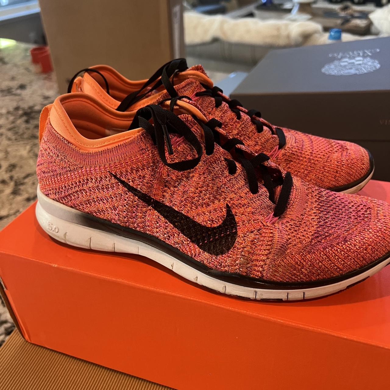 women s nike flyknit colorful running shoes worn a. Depop