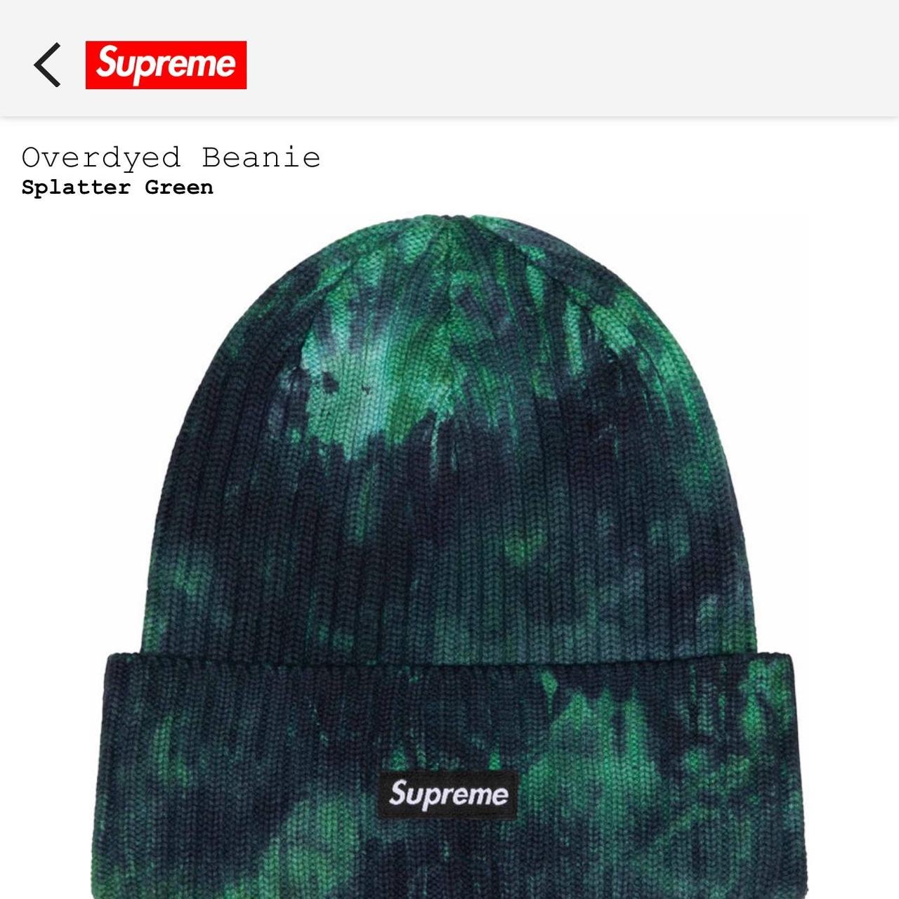 Supreme Overdyed Beanie - Splatter Green, Never...