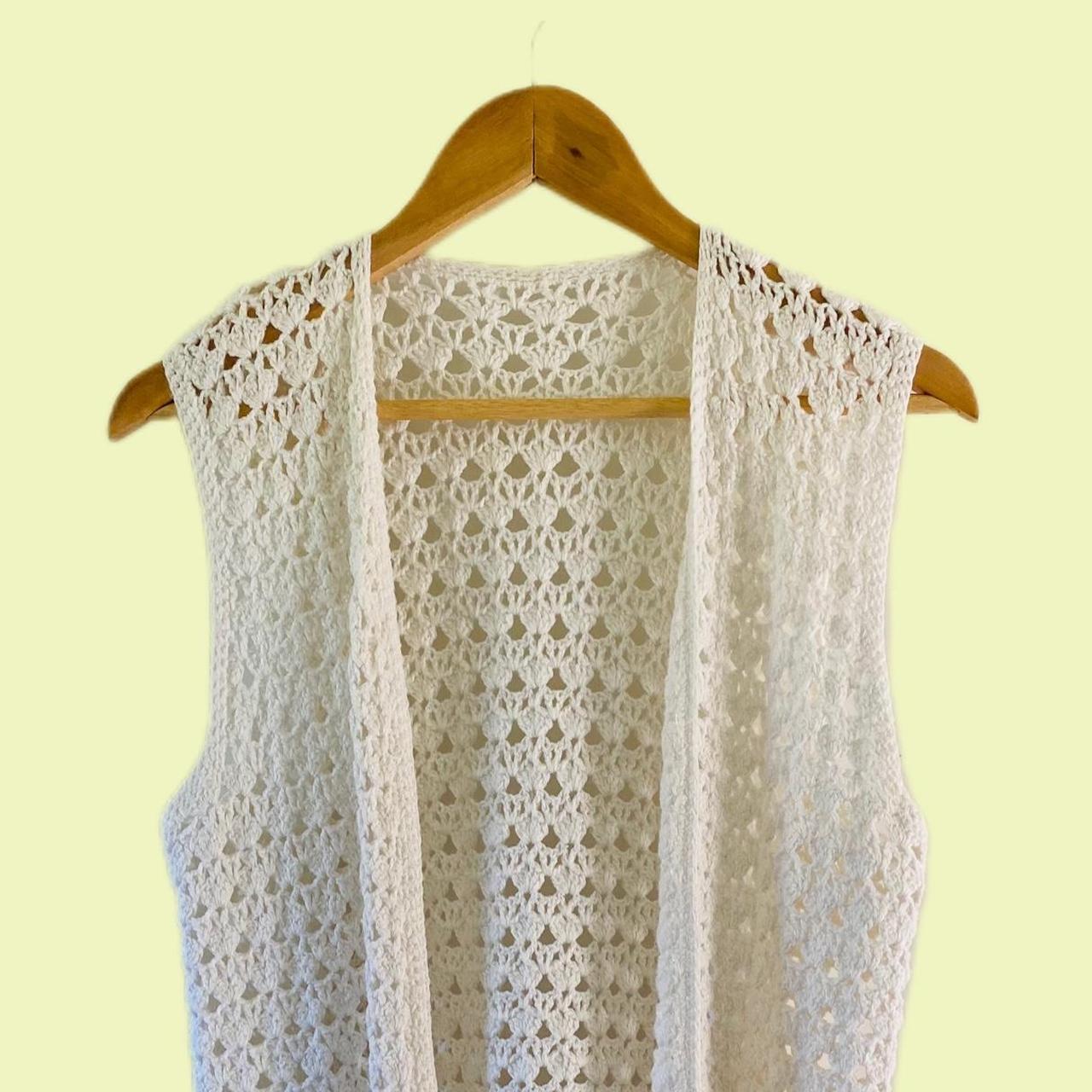 Amazing vintage handmade crochet vest. Would fit... - Depop