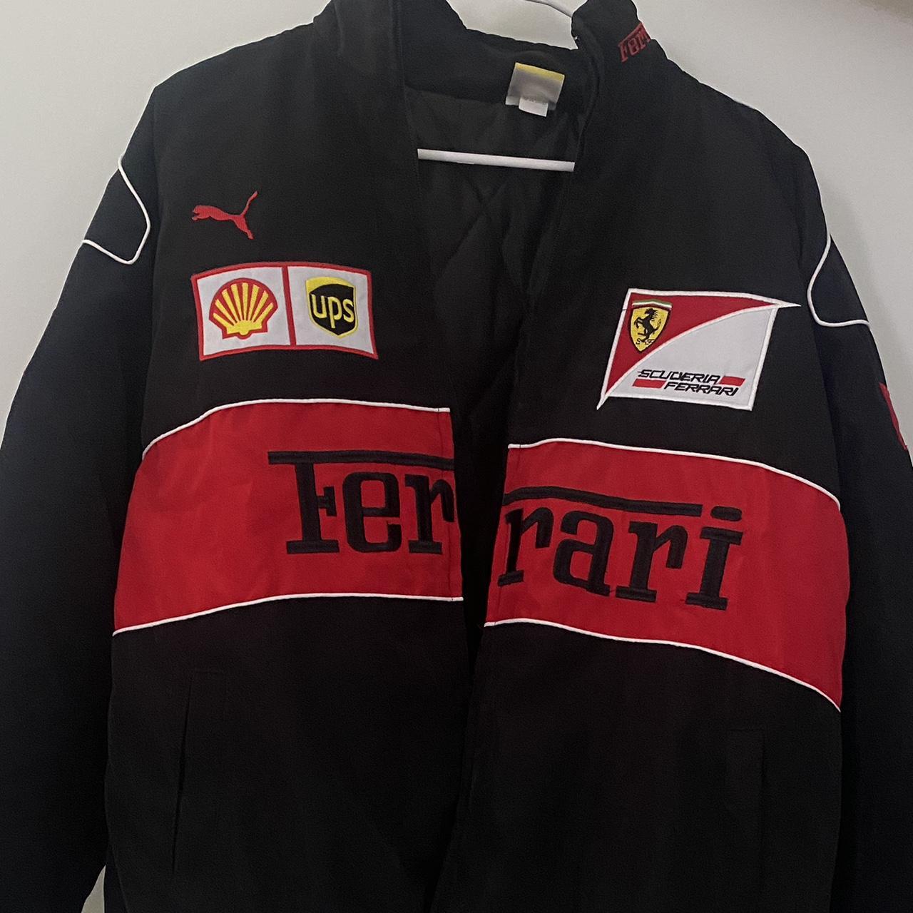 Ferrari Women's Black and Red Jacket | Depop