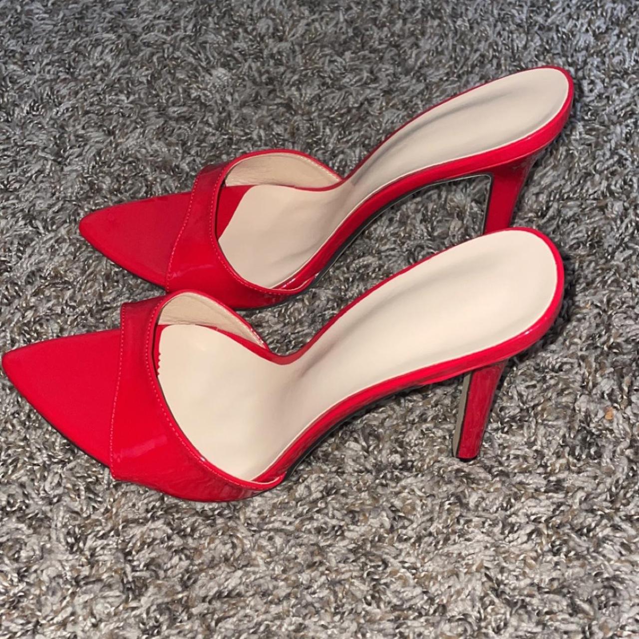 Red high heel (4.4in). worn once for a costume ️ size... - Depop