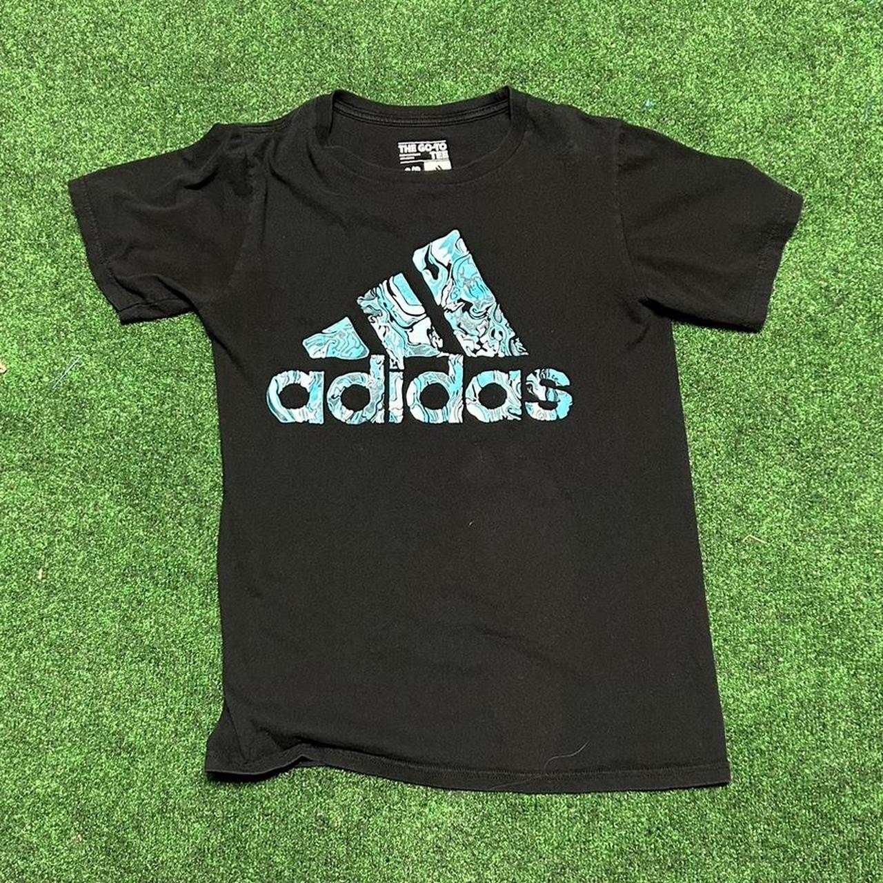 Adidas Men's Black and Blue T-shirt | Depop