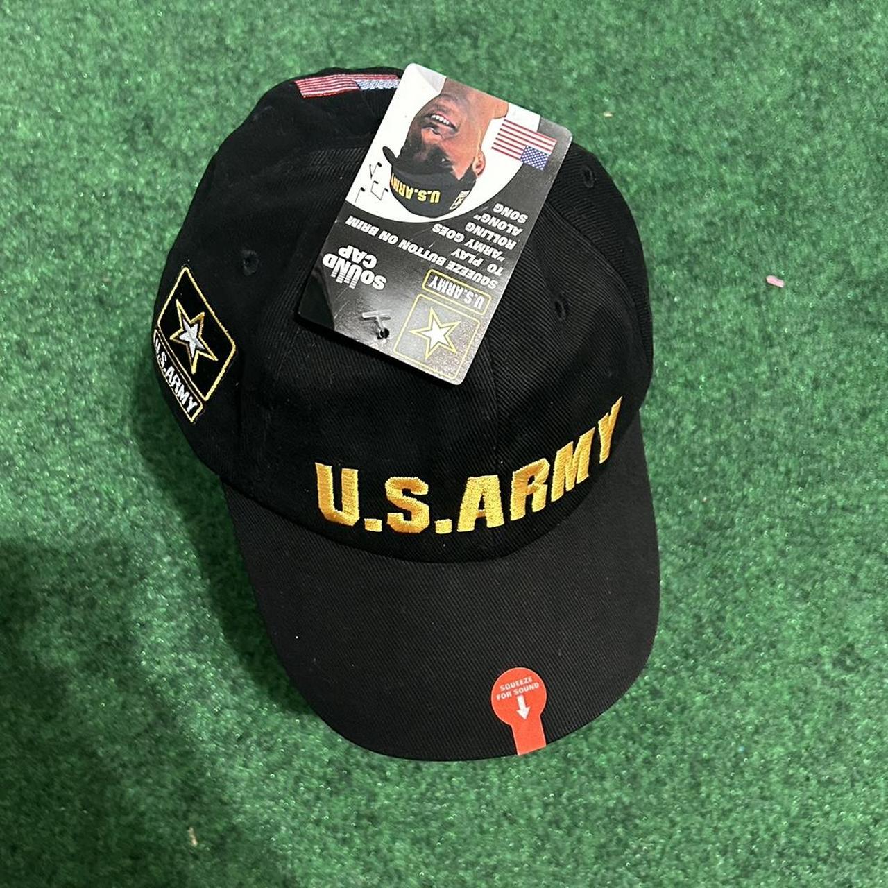 Men's Black and Yellow Hat Depop