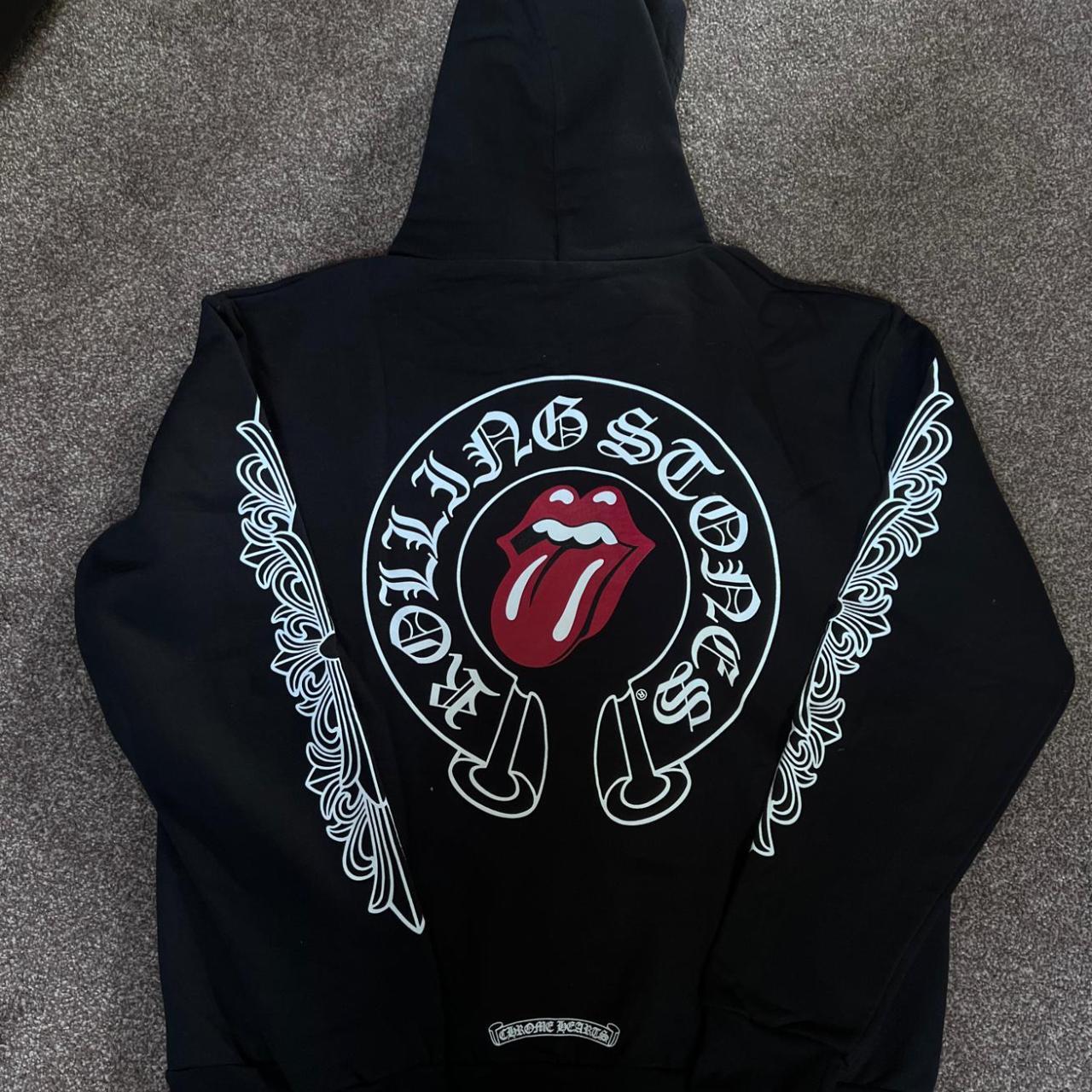 Chrome hearts Rolling Stones zipped hoodie Small | Depop