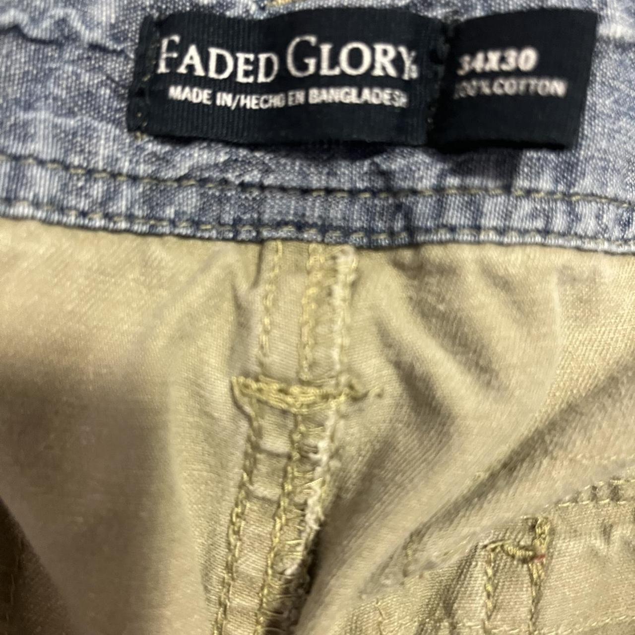 Faded Glory Men's Cream and Khaki Trousers Depop