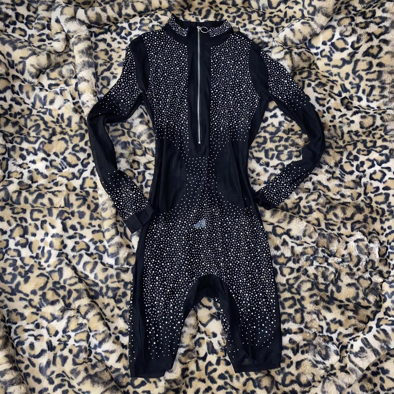 💎 Rhinestone Mesh Romper/Jumpsuit Love this but it’s... - Depop