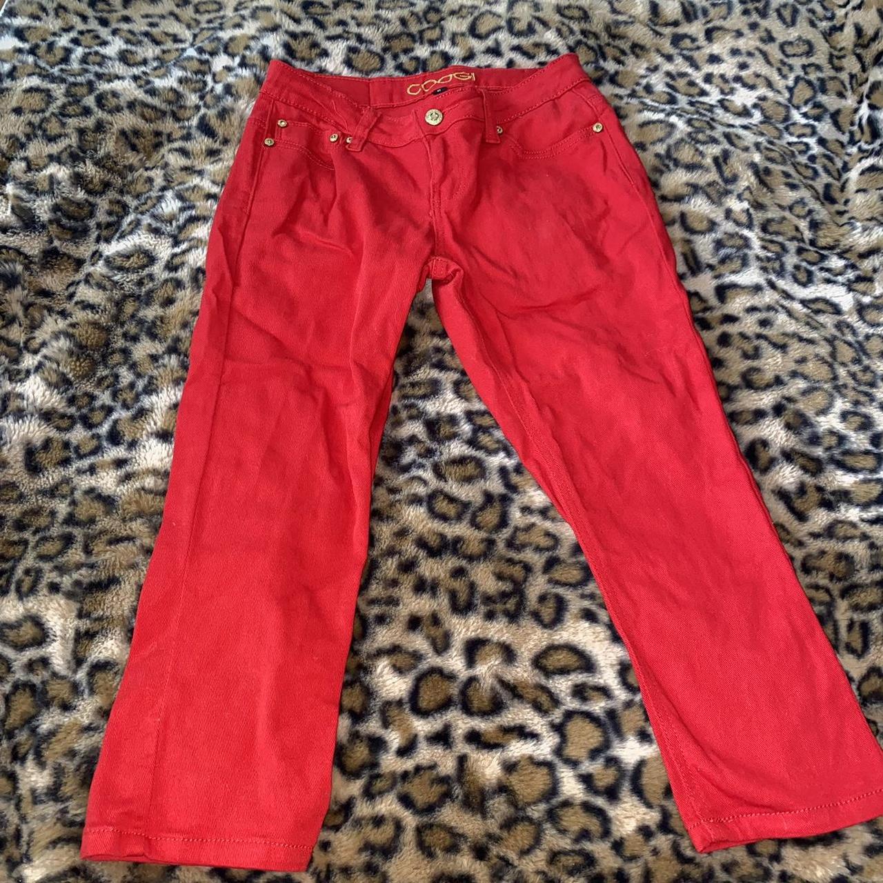 Y2k/2000s brand Coogi lowrise red denim capri pants... - Depop