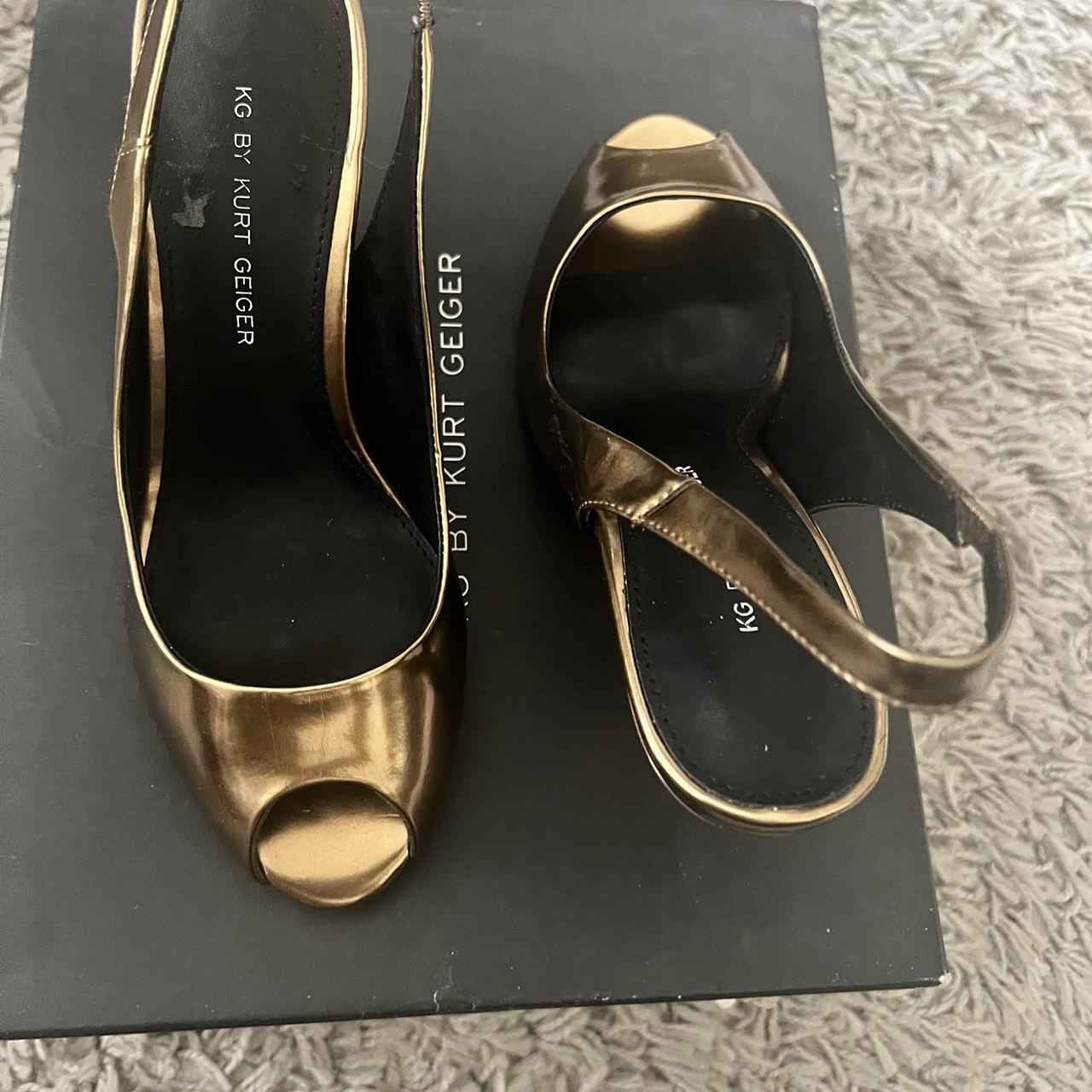 Kurt Geiger bronze court shoes size 36 Depop