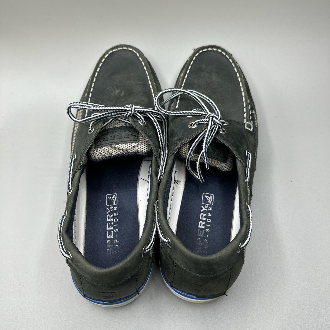 Sperry Men's Blue and Grey Boat-shoes | Depop