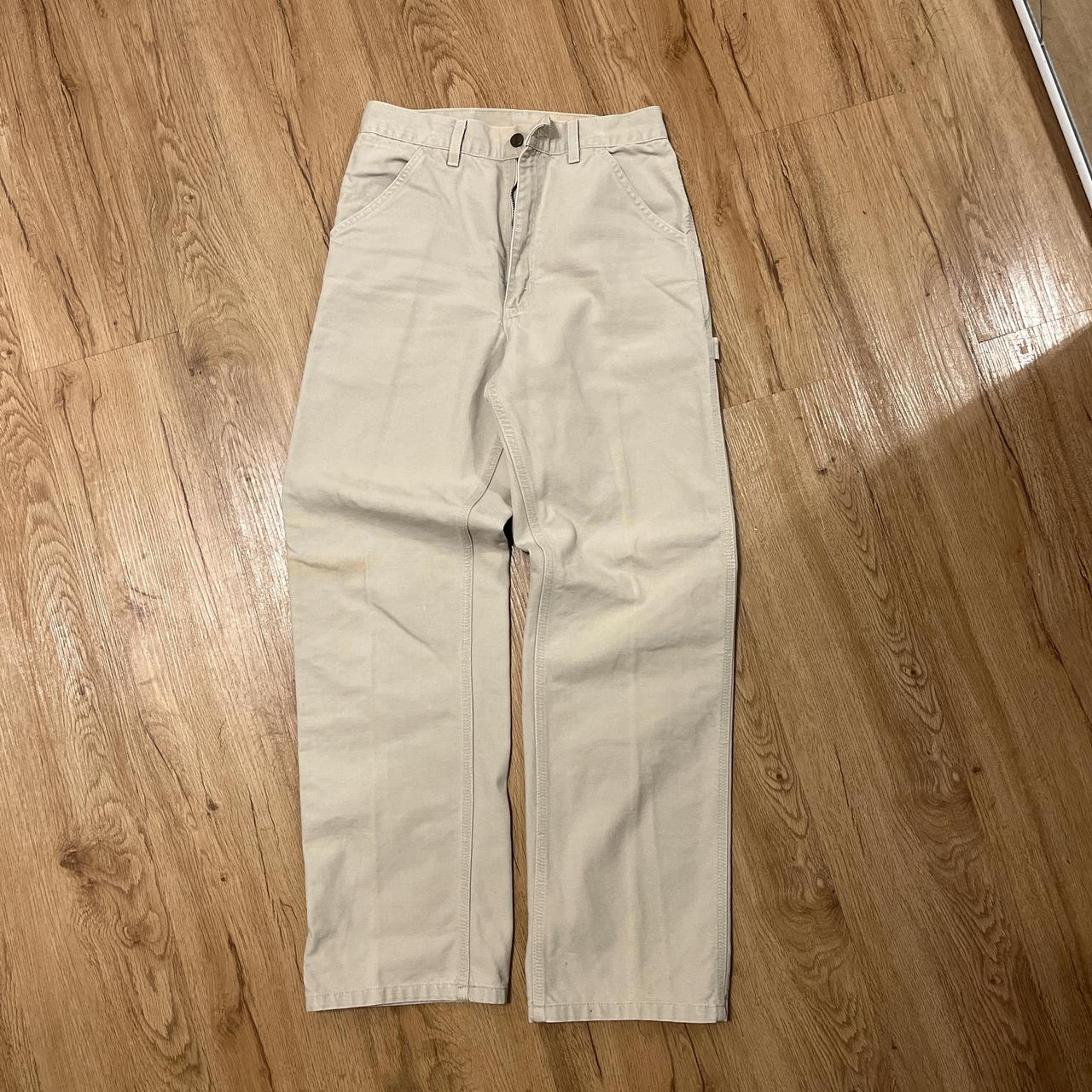 Beige Carhartt Carpenter Pants Size 30x34. Stains... - Depop