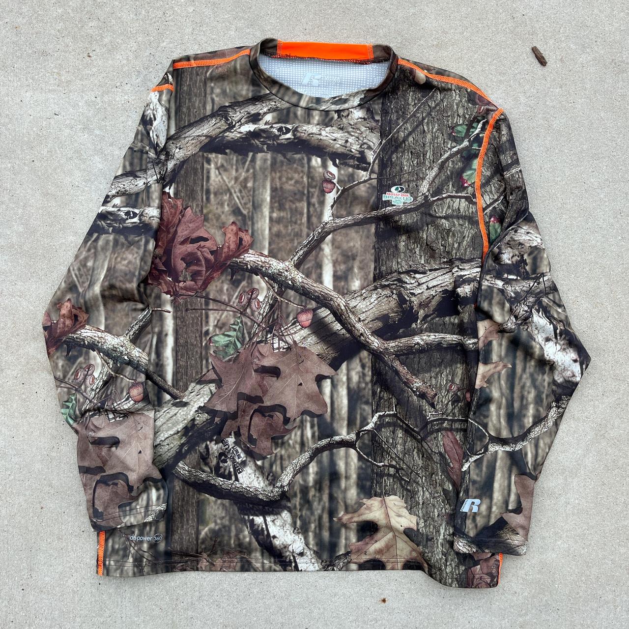 Russell athletic Mossy Oak camo long sleeve size... - Depop