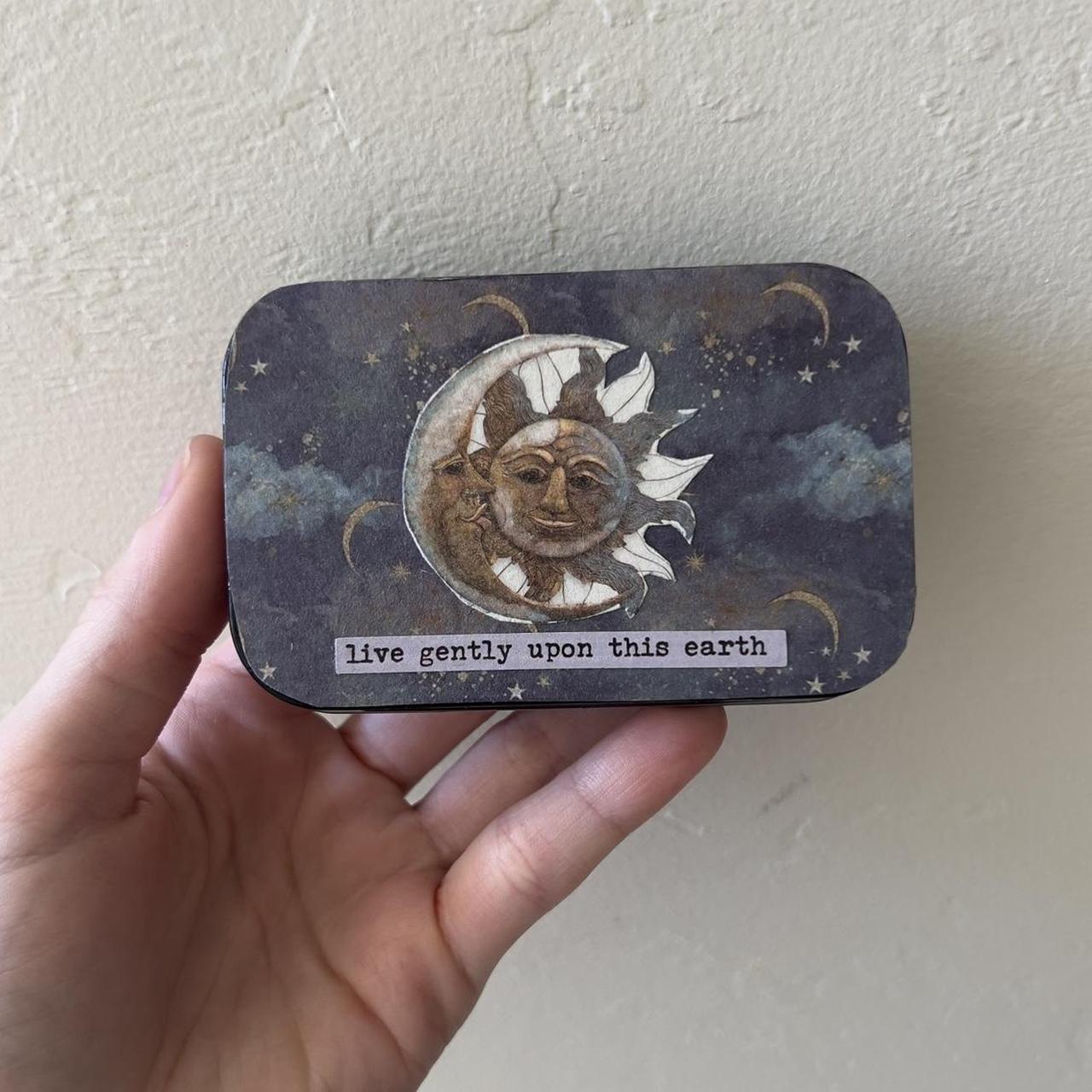 Handmade custom Altoid mint tin wallet/space moon... - Depop