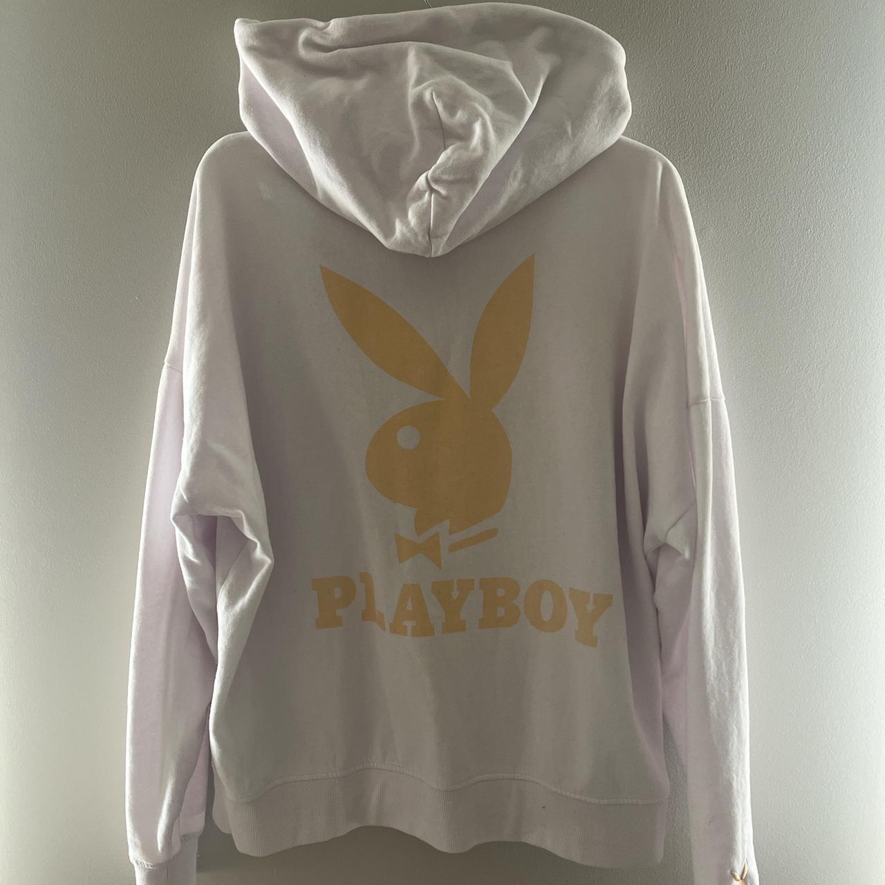 Playboy white zip up hoodie sale