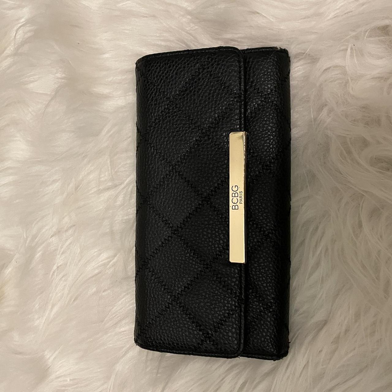 BCBG Paris Quilted Leather Black Wallet Multiple Depop