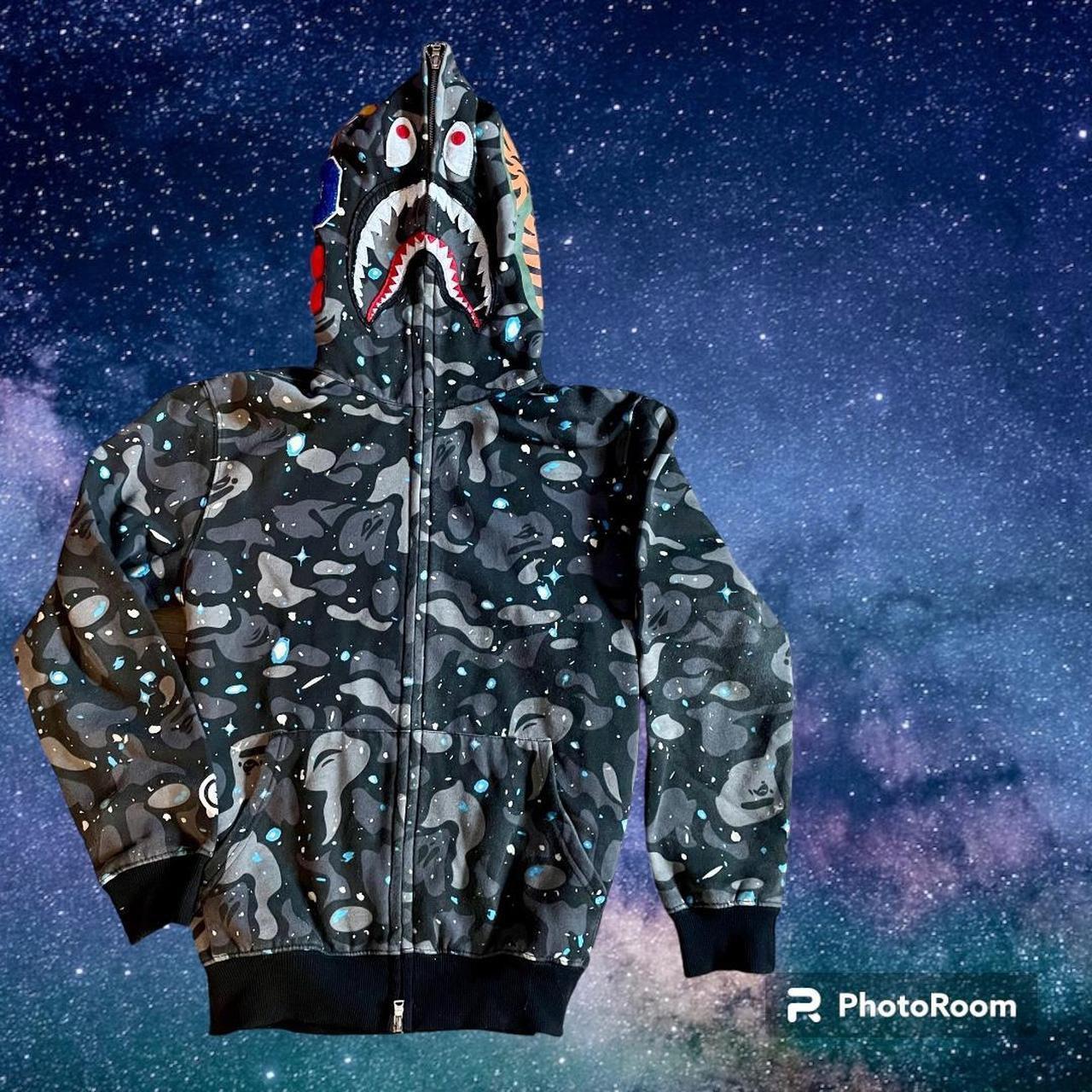 BAPE Glow in the dark Space camo shark full zip