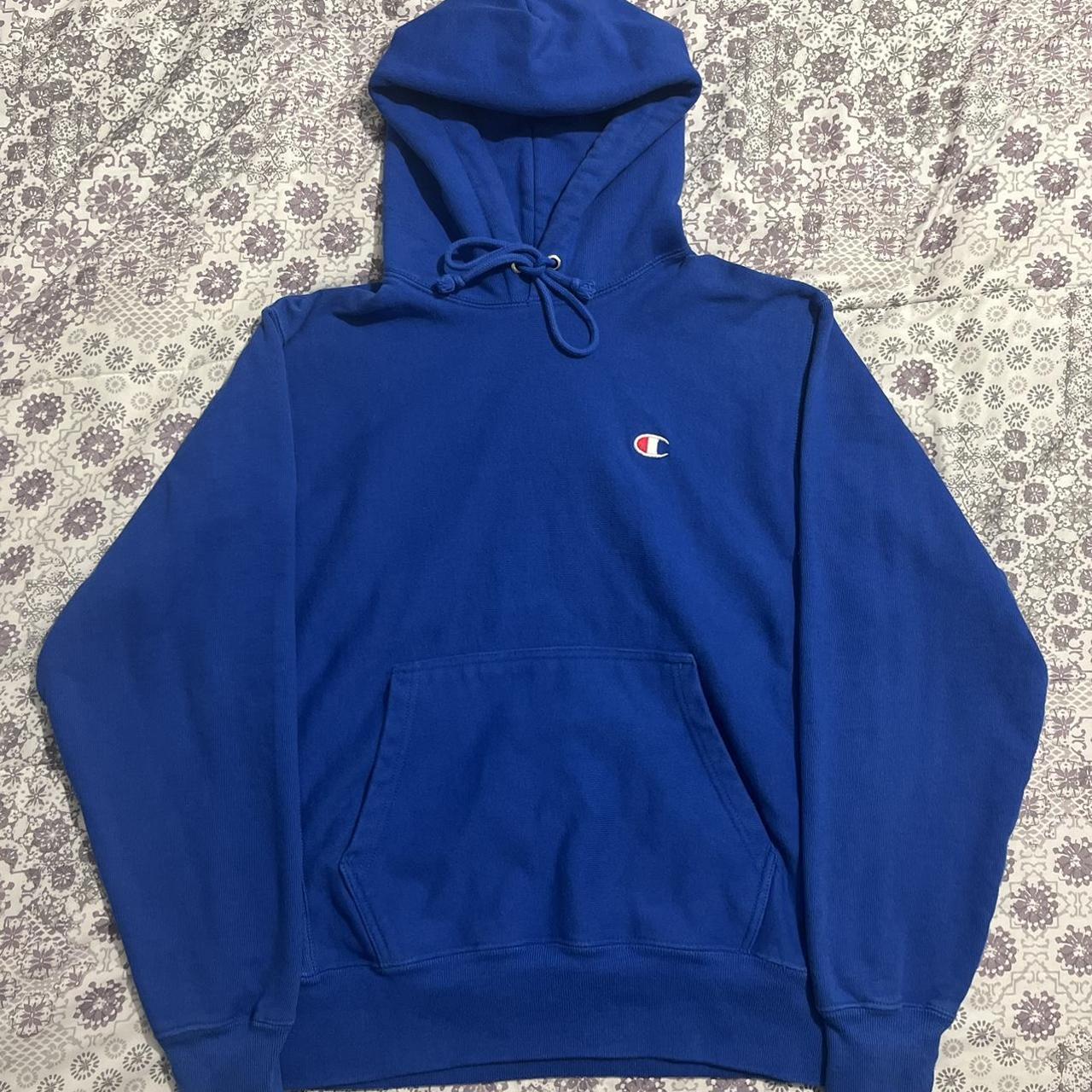 Champion Men's Blue Hoodie | Depop