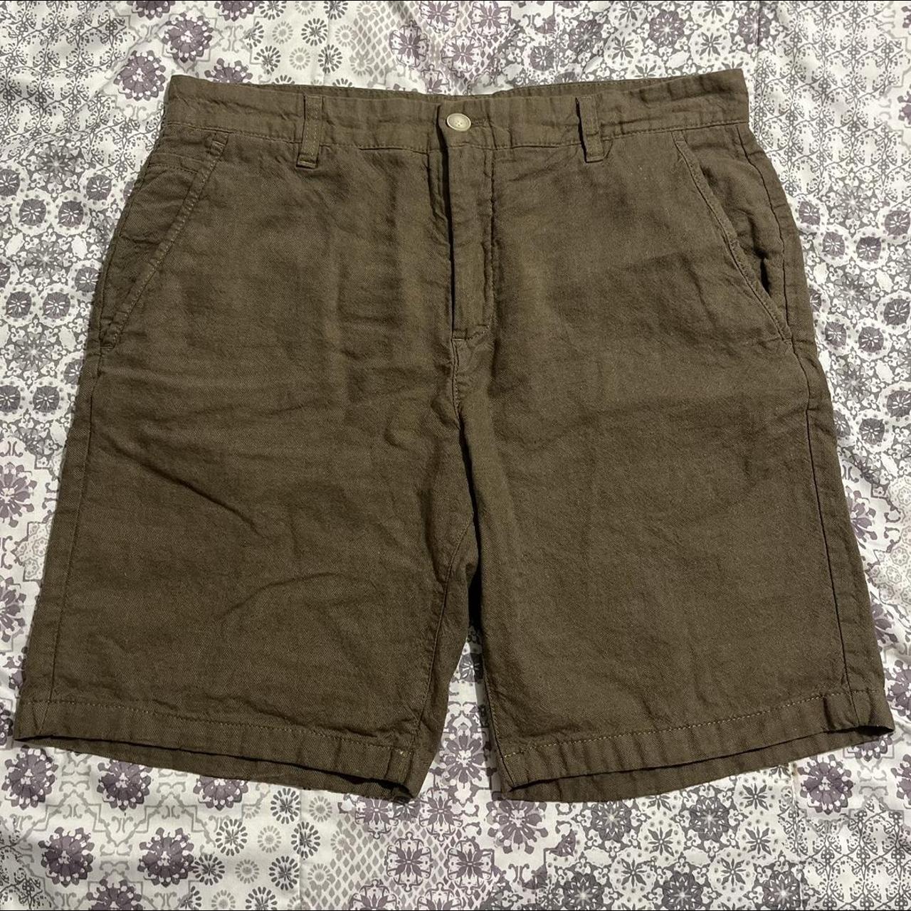 Zara Men's Green and Khaki Shorts | Depop