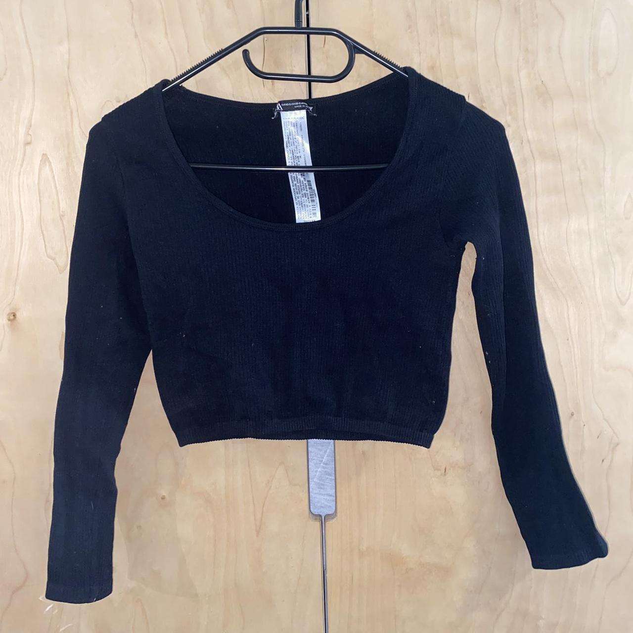 Zara seamless ribbed black crop top XS-S #zara... - Depop