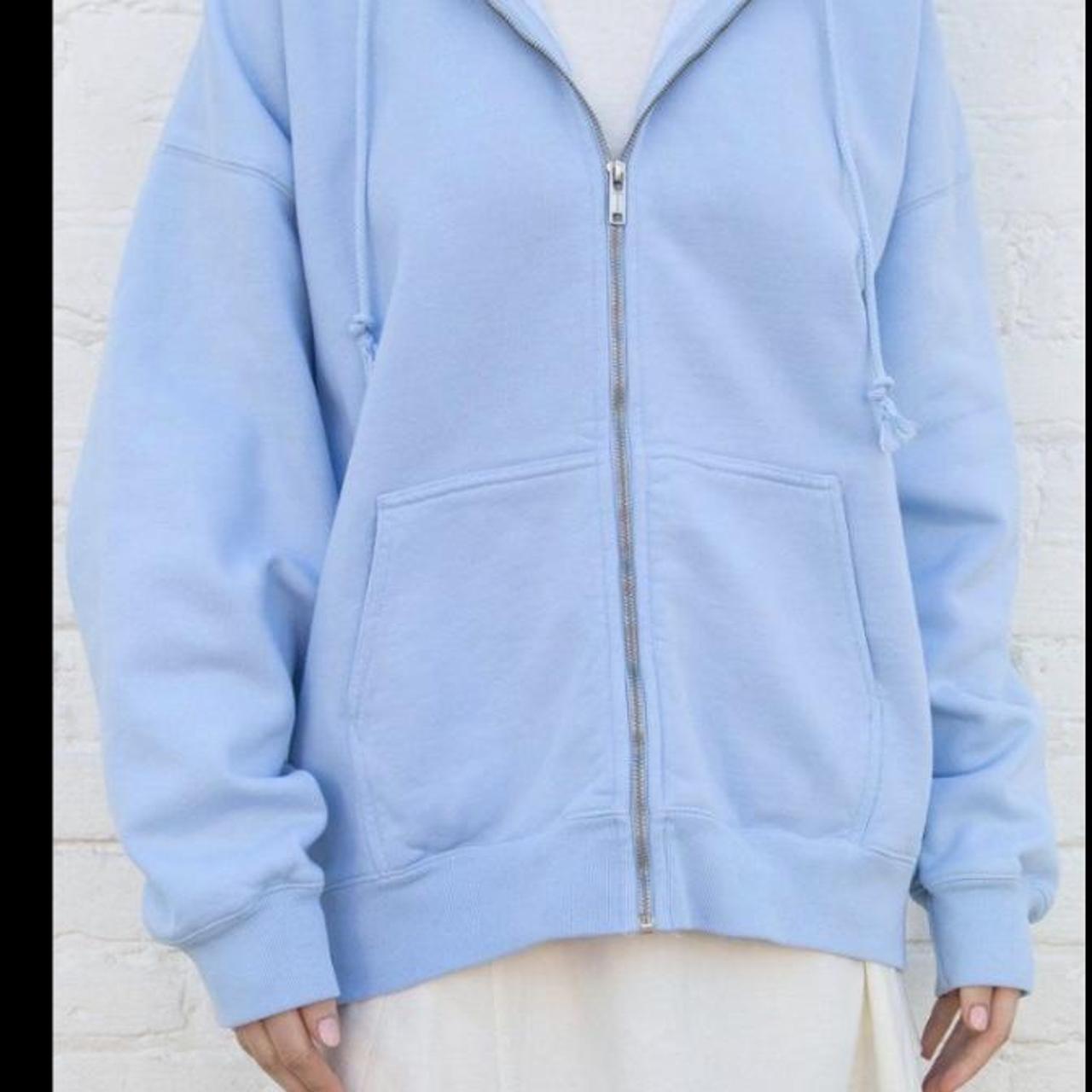 Brandy Melville Women's Blue Hoodie Depop