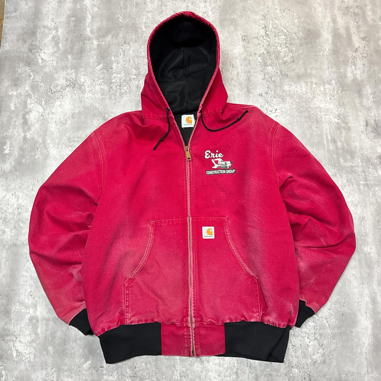 Vintage Red Carhartt jacket. Faded Red. Size large. Depop