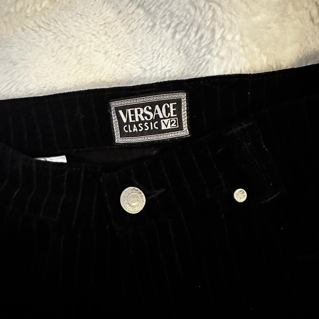 Versace Women's Black Trousers | Depop