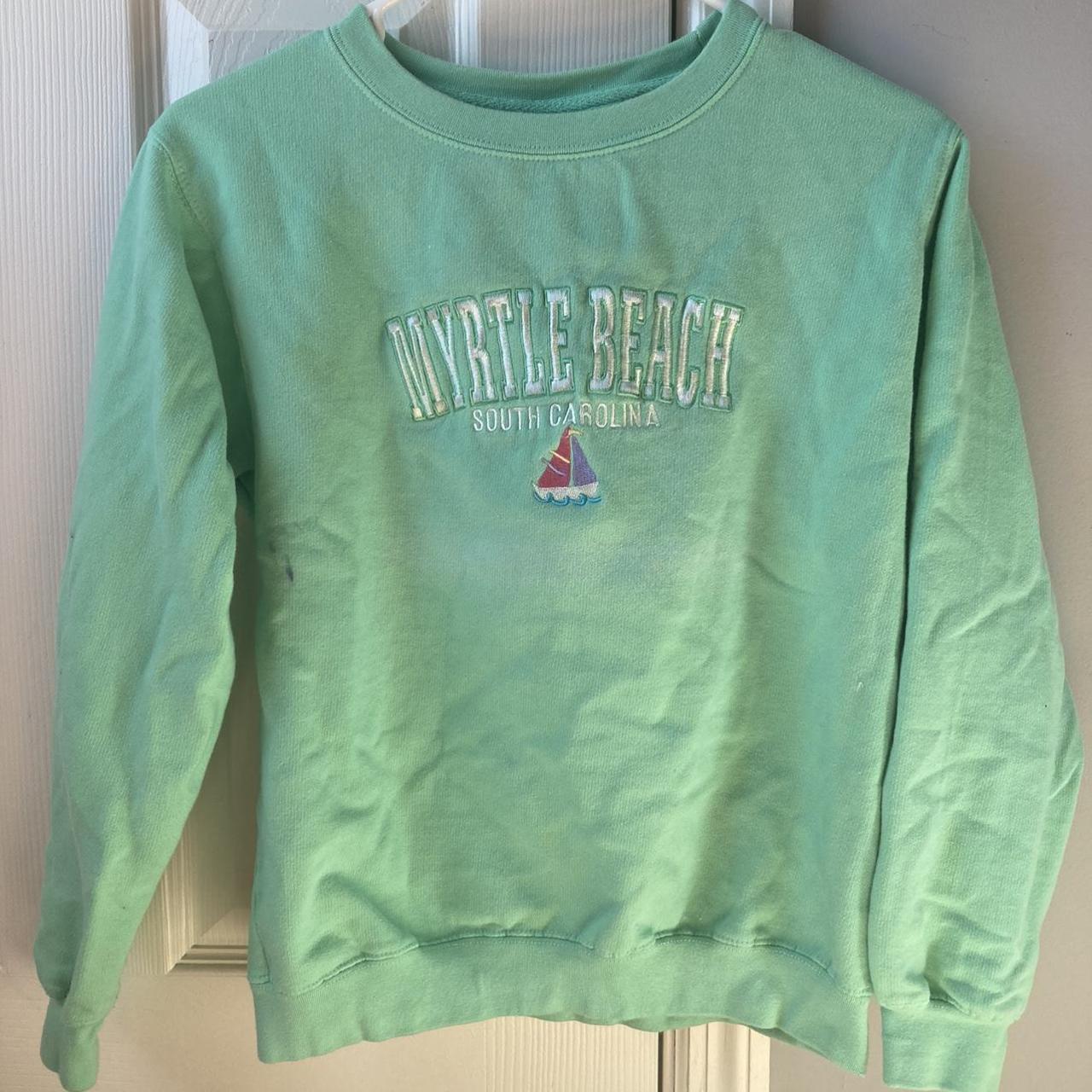 lightweight, teal Myrtle Beach crewneck sweatshirt.... - Depop