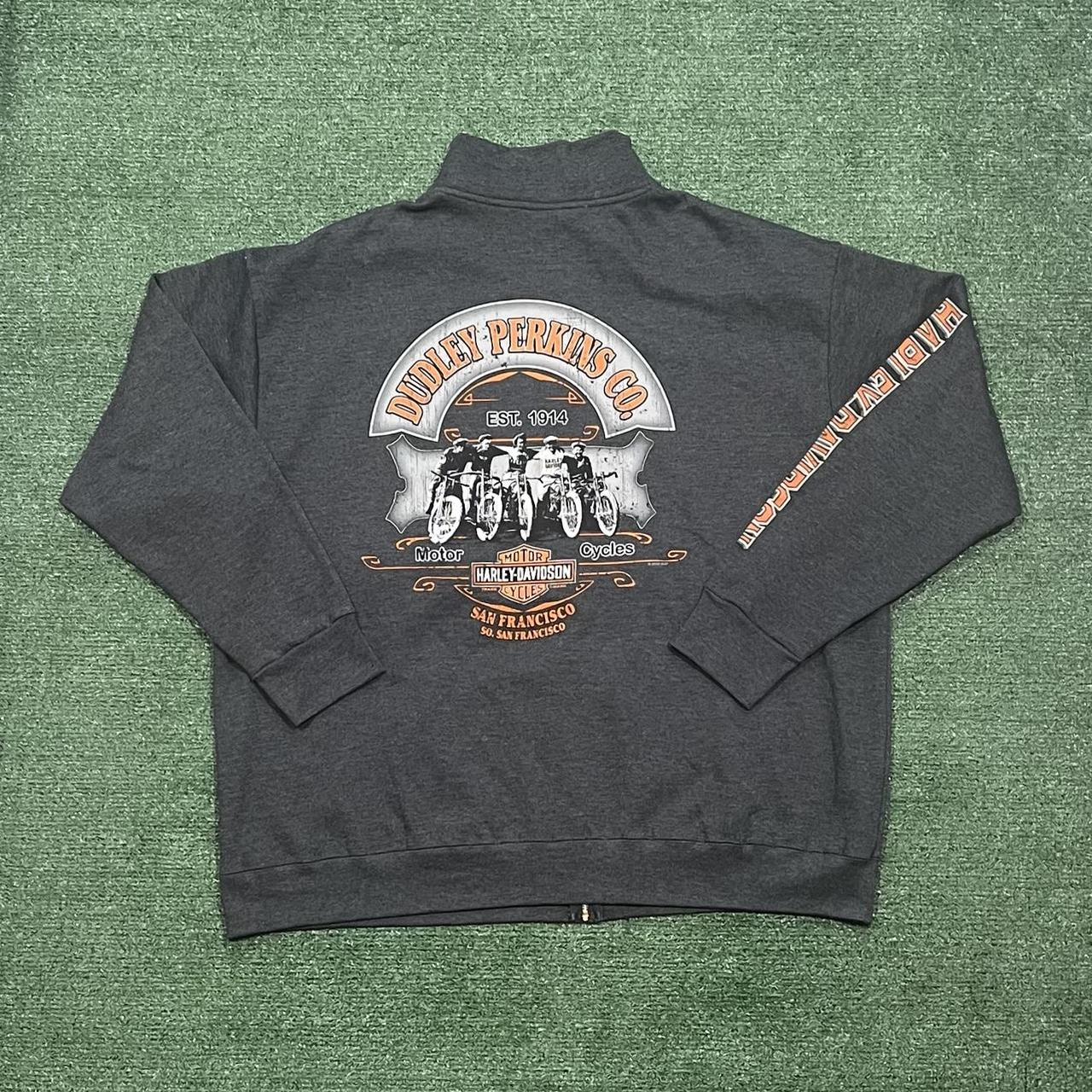 Harley Davidson Gray Fleece Jacket Size: XXL Body... - Depop