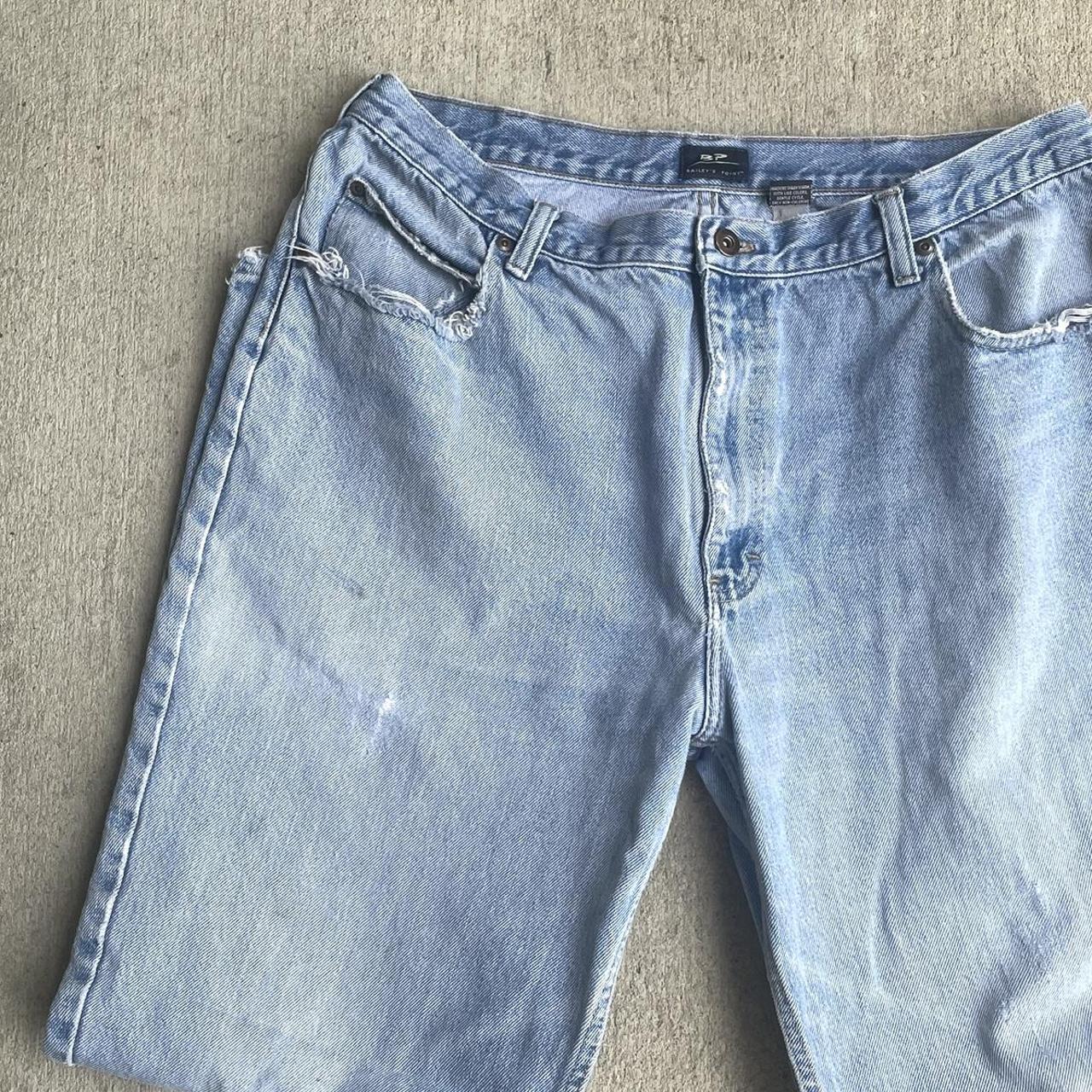 Baileys Point distressed blue faded denim... Depop