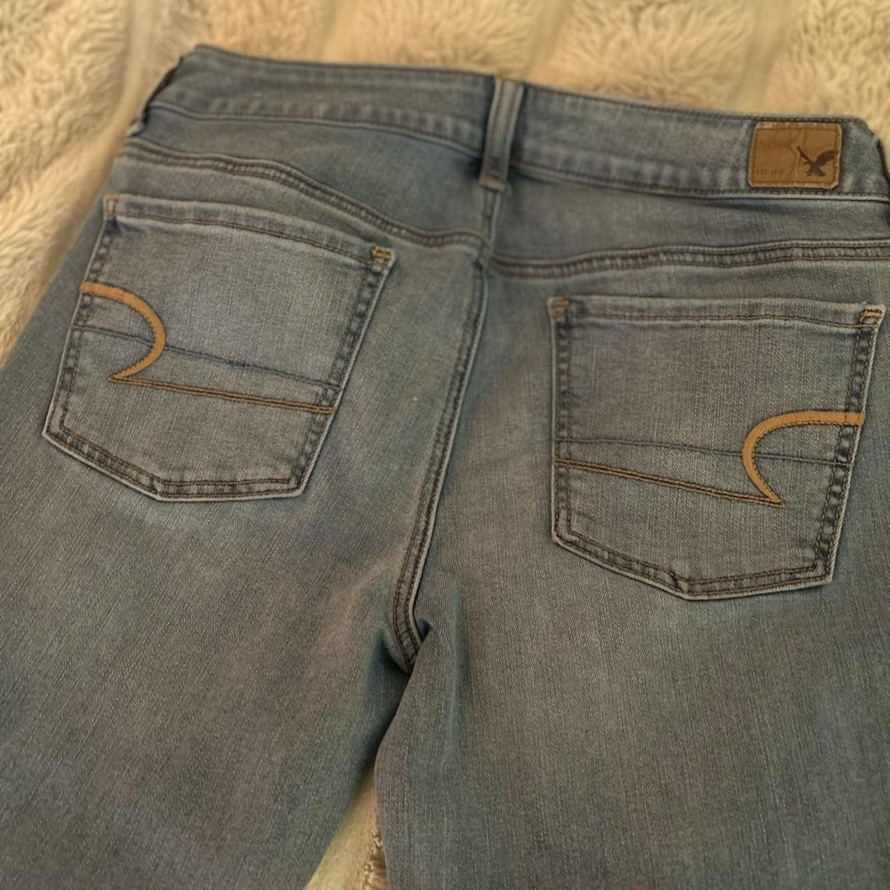 american eagle low rise blue jeans 2000s - Depop